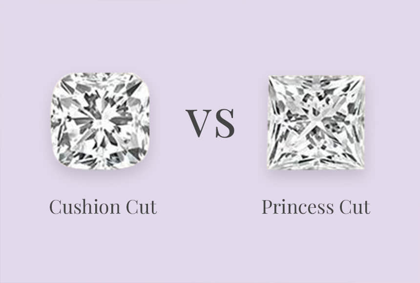 difference between cushion cut and princess cut