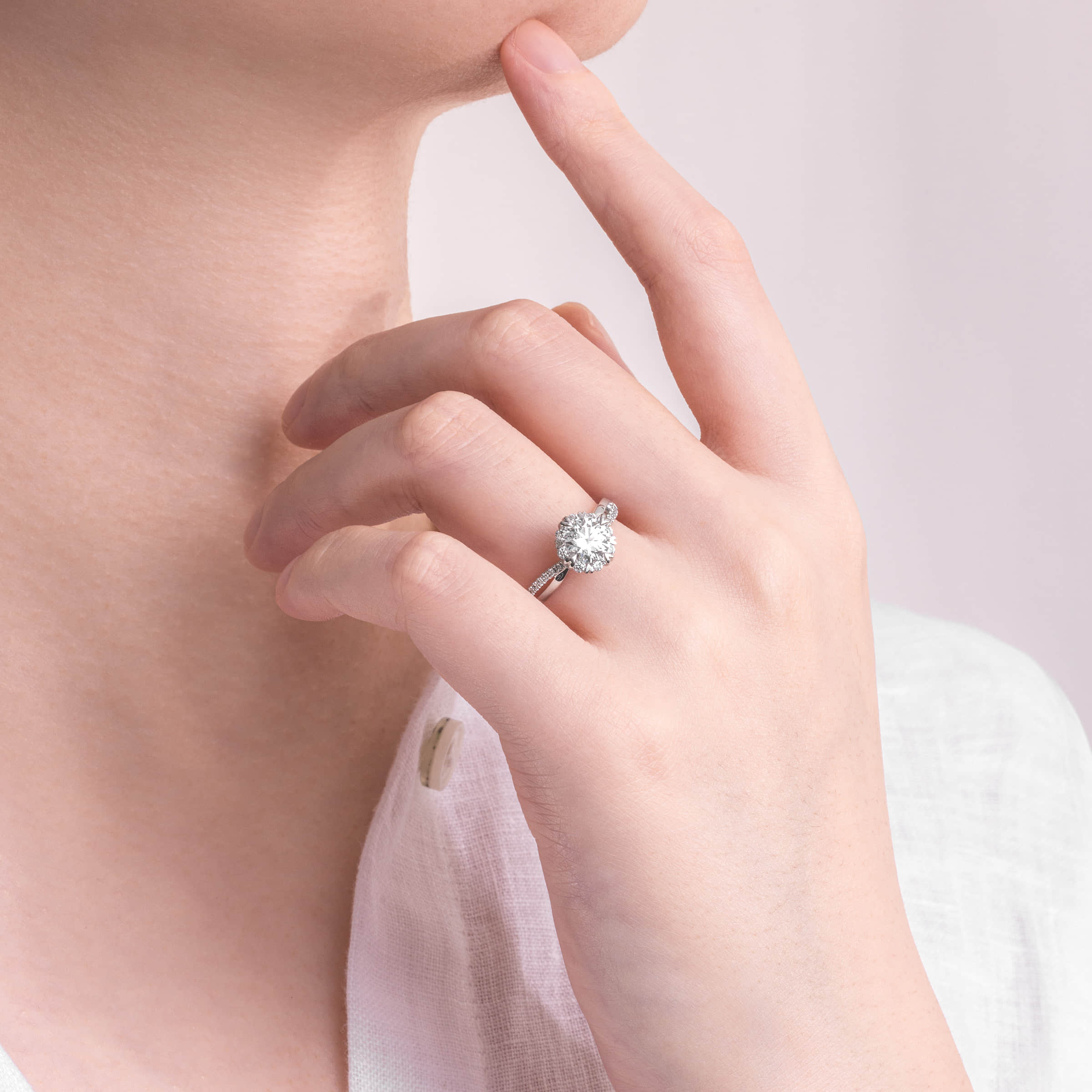 Darry Ring snowflake diamond ring on finger