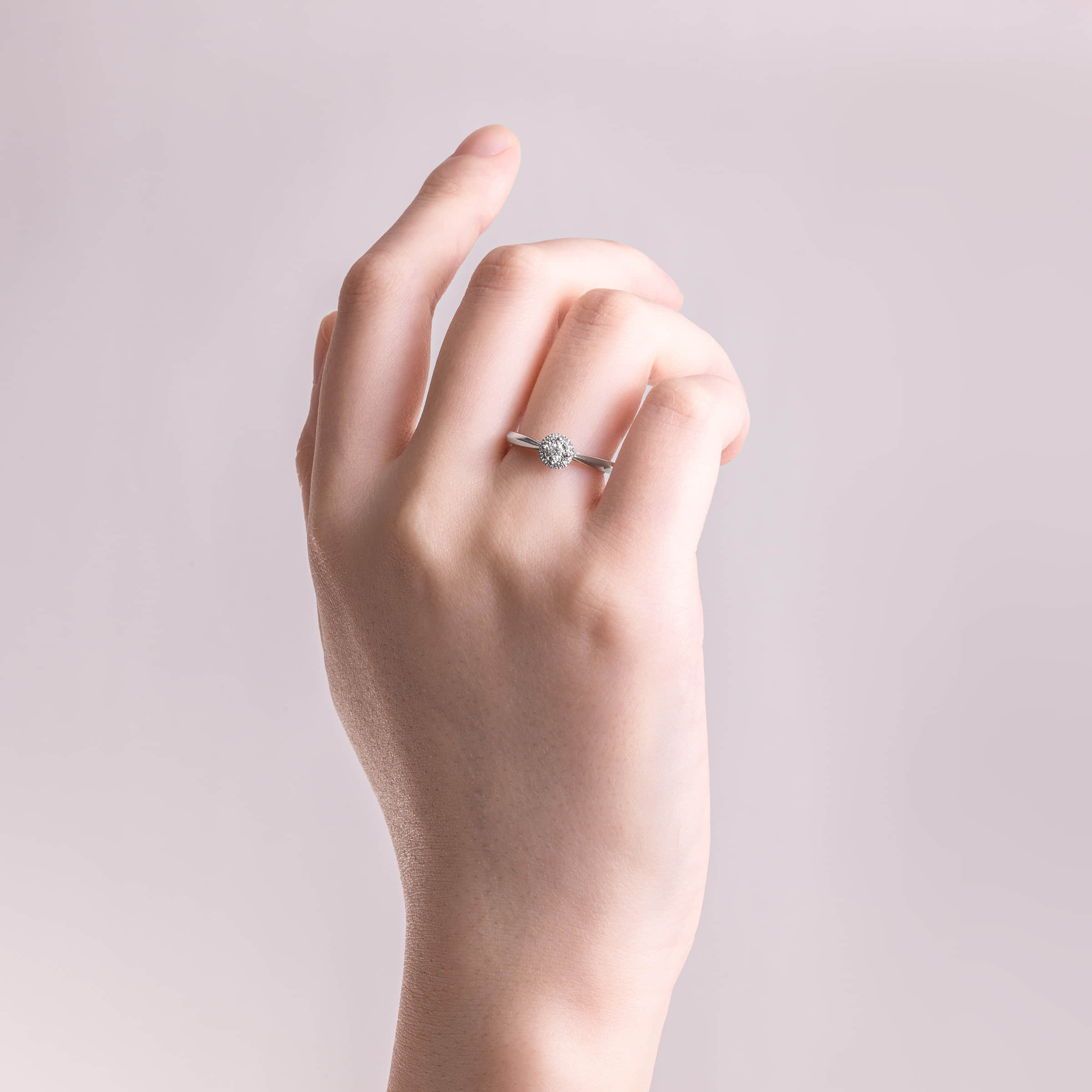 Darry Ring white gold promise ring on finger