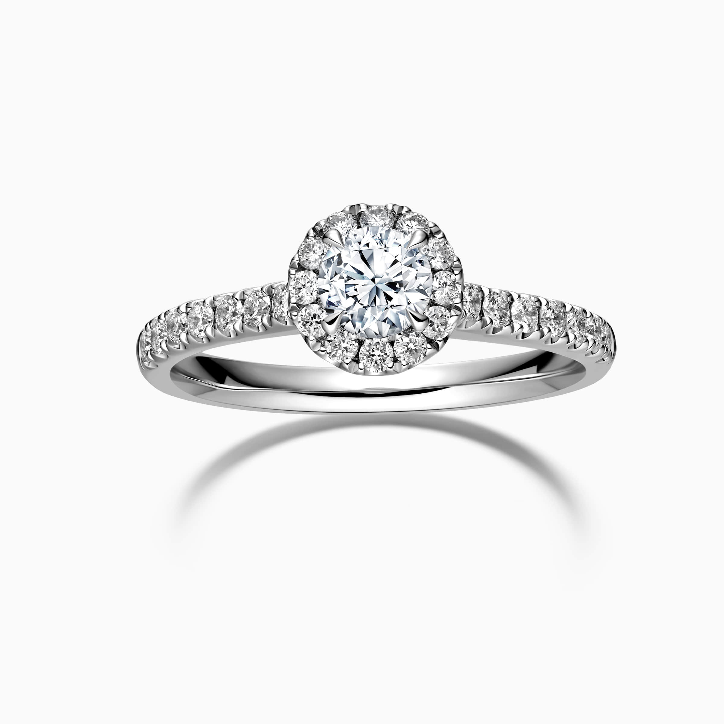 DR Love Mark round halo engagement ring