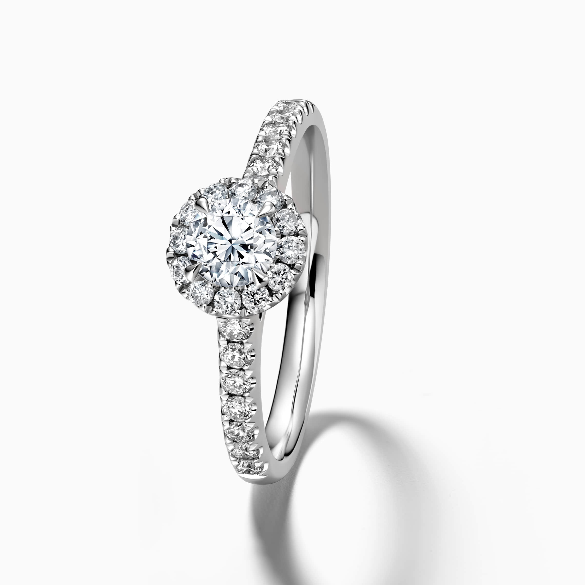 DR Love Mark round halo engagement ring