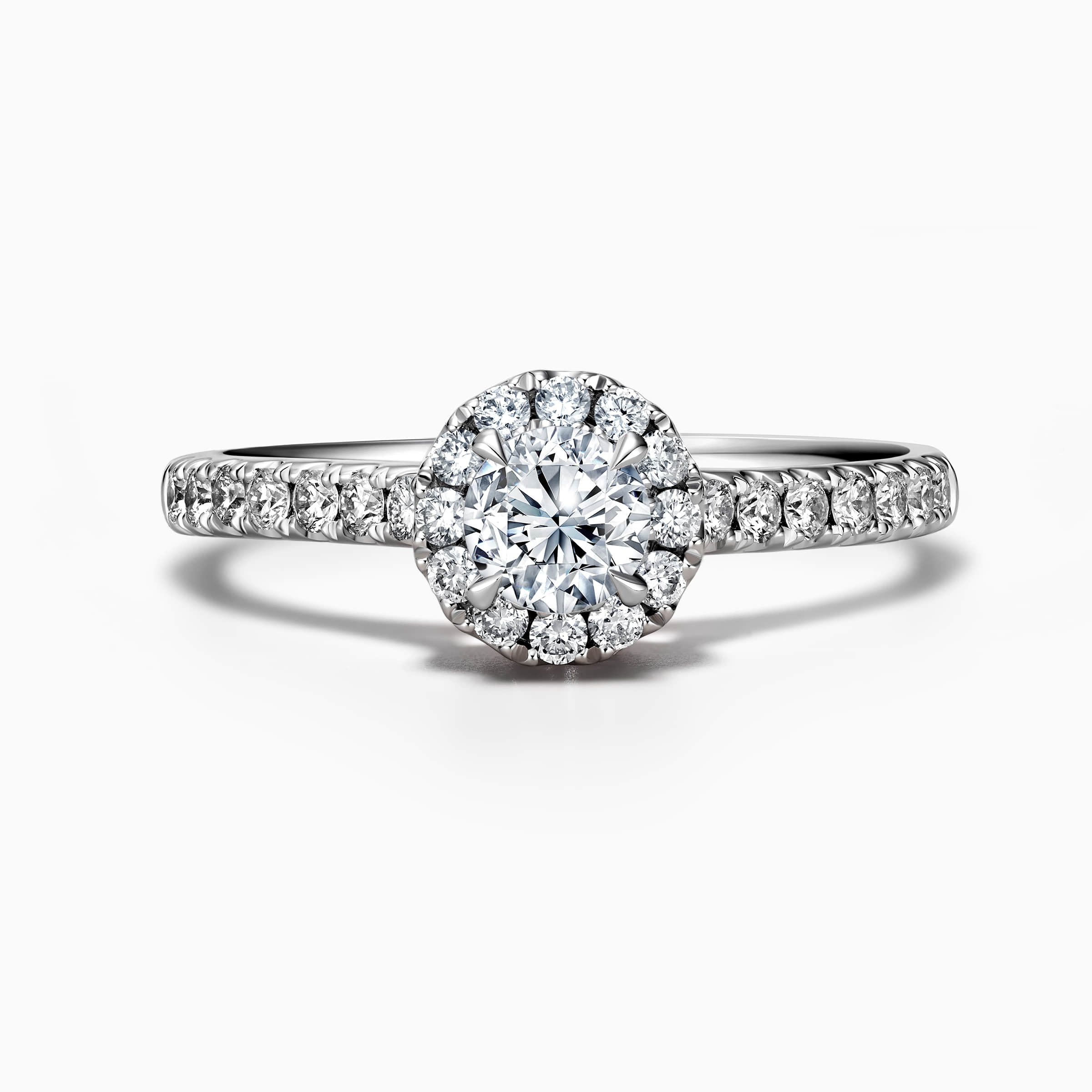 DR Love Mark round halo engagement ring