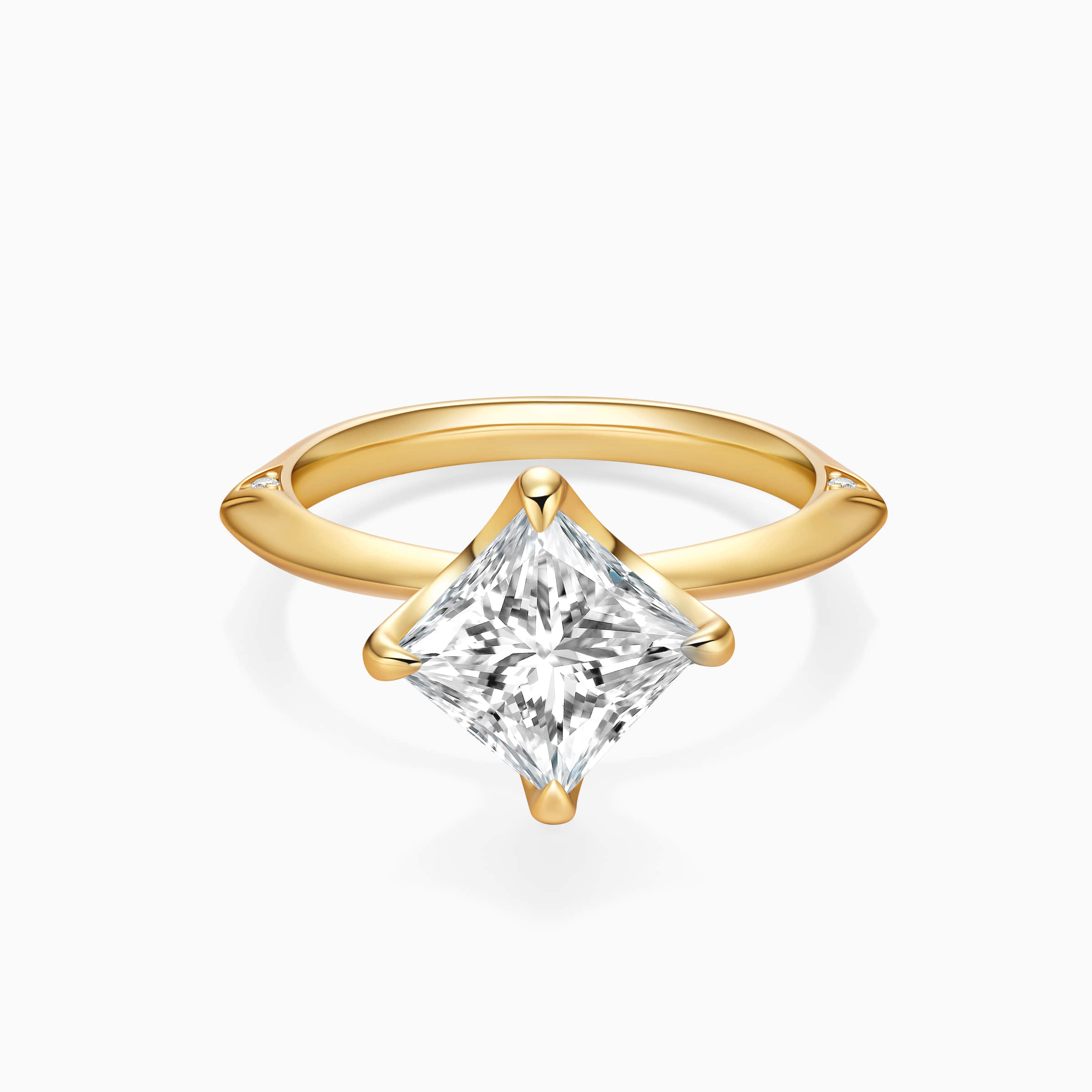 Darry Ring solitaire princess cut engagement ring in yellow gold