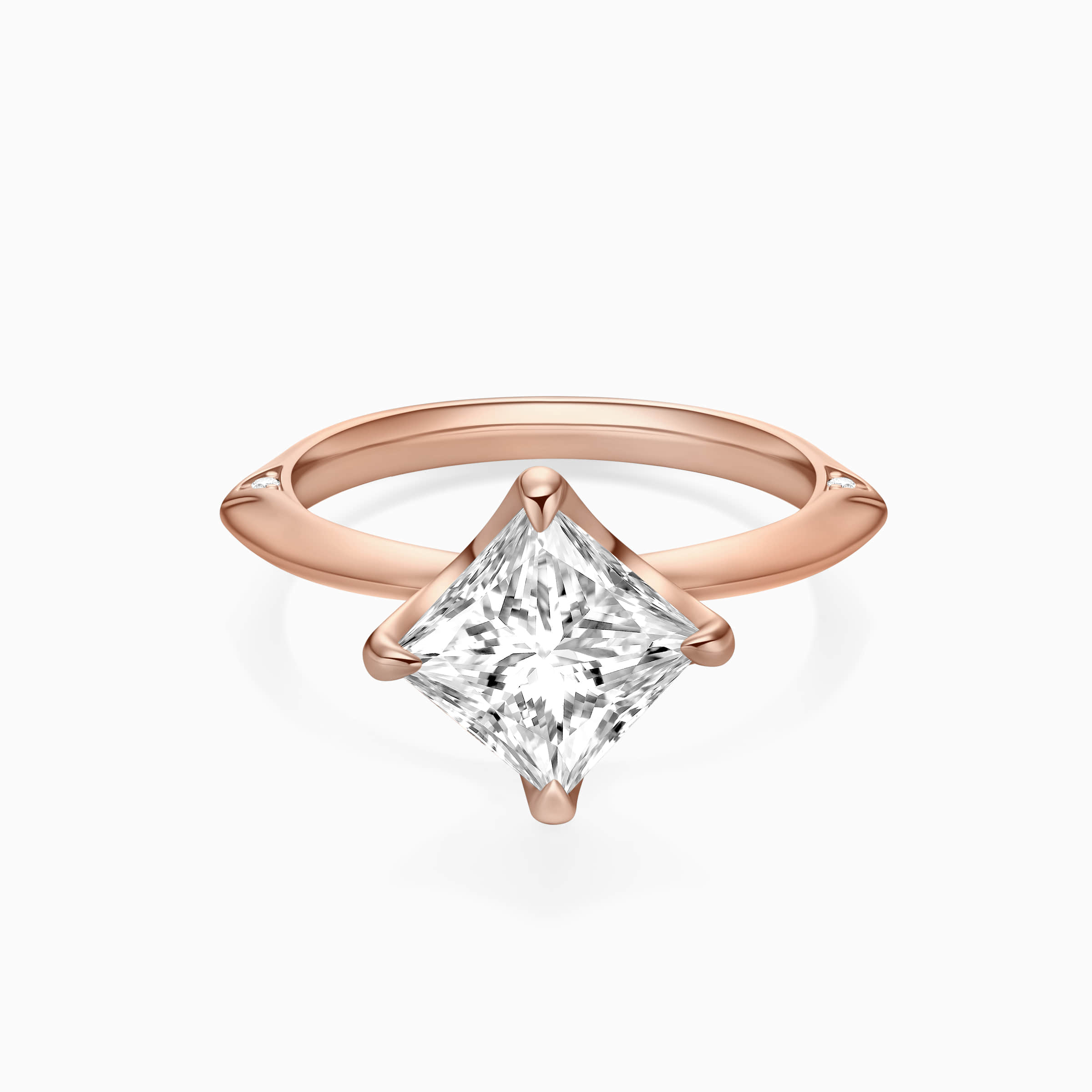 Darry Ring solitaire princess cut engagement ring in rose gold