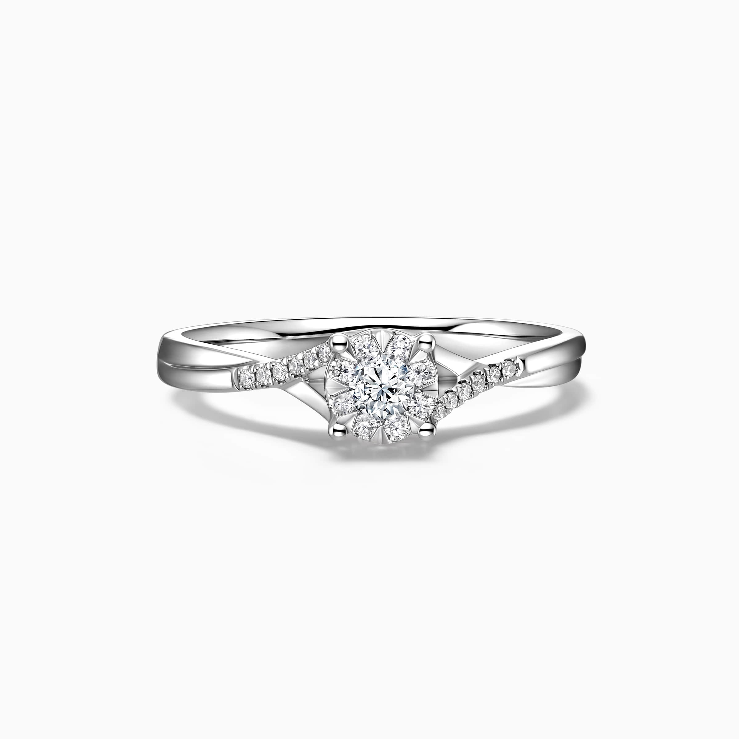 Hallmark Fine Jewelry Diamond Halo Criss-Cross Loop Promise Ring in Sterling Silver 8 by Hallmark Diamonds I Fine Jewelry