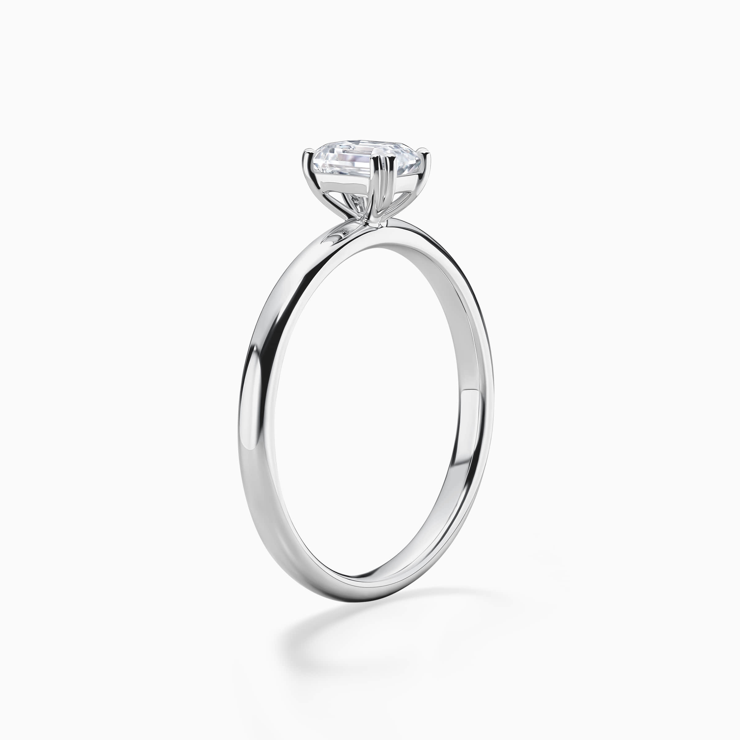 Darry Ring emerald cut diamond engagement ring side view