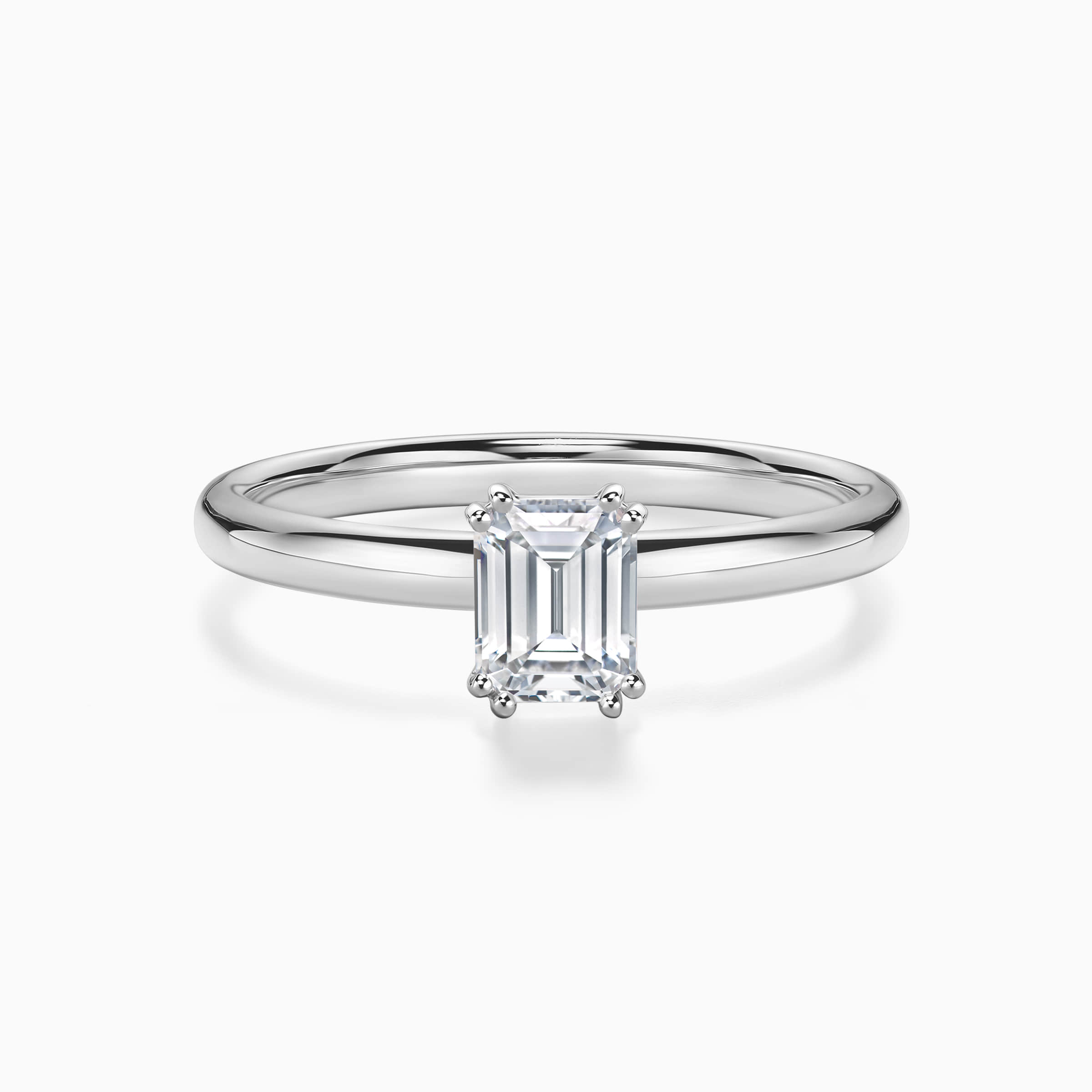 Darry Ring emerald cut diamond engagement ring white gold