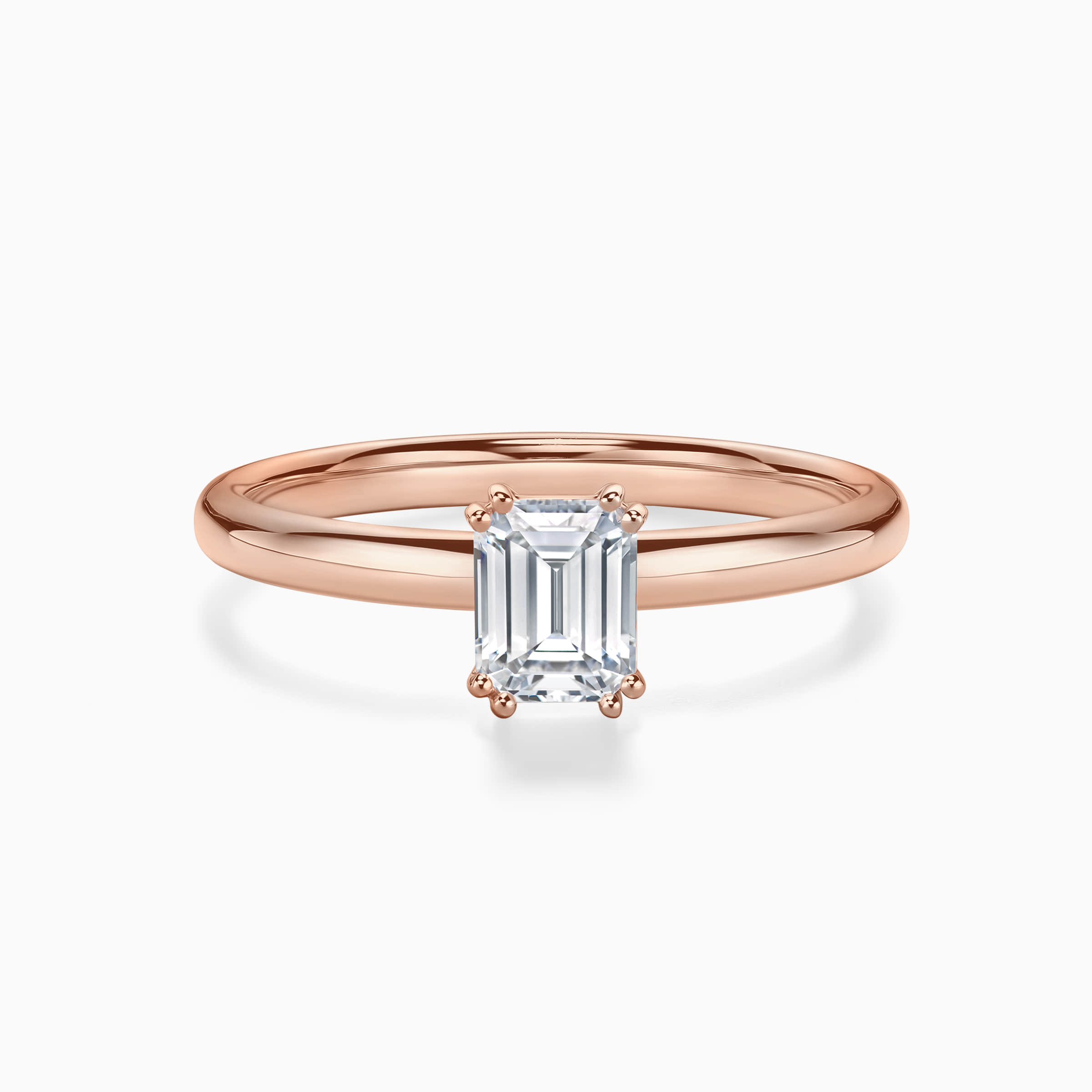 Darry Ring 2 carat emerald cut diamond engagement ring rose gold