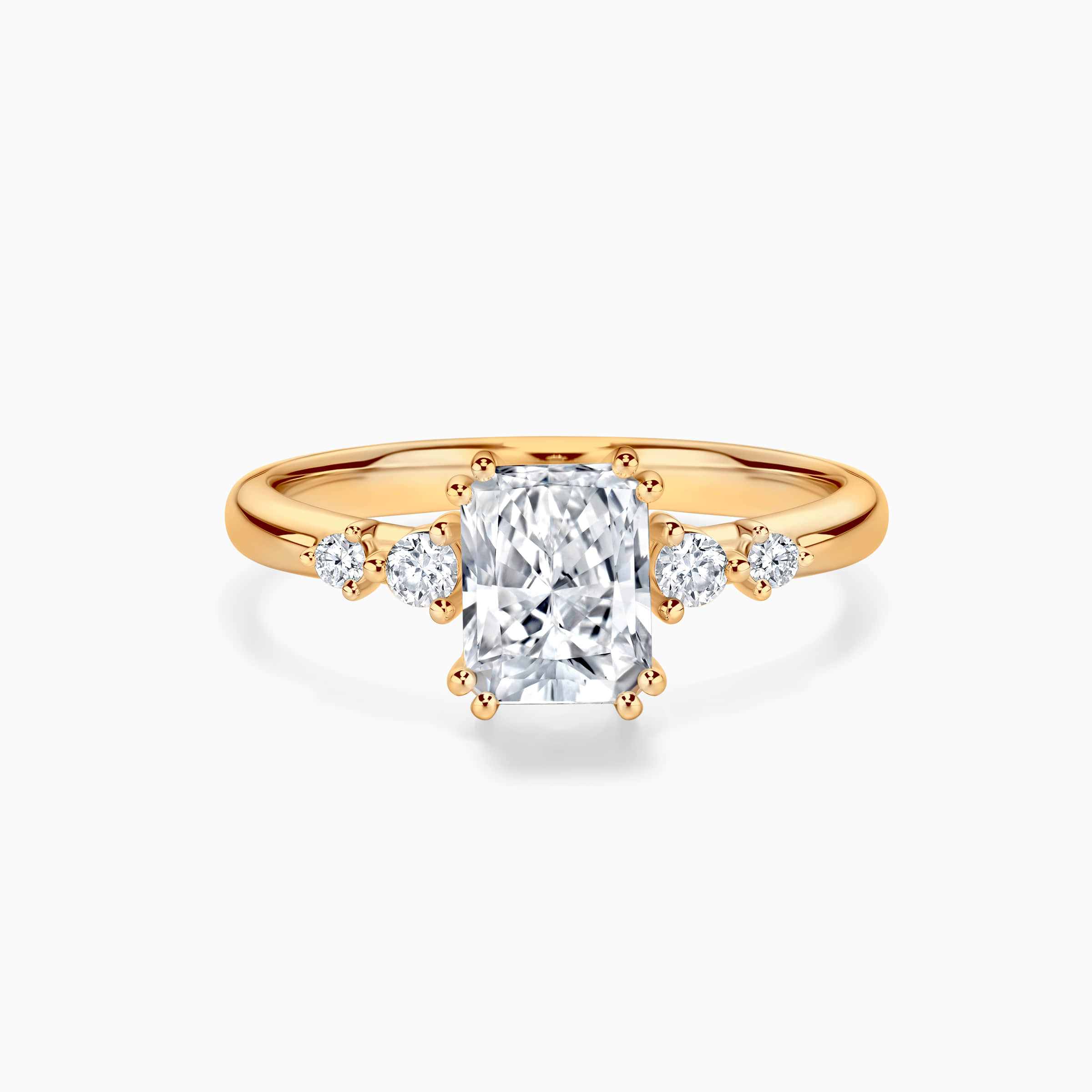 Darry Ring radiant cut engagement ring in yellow gold