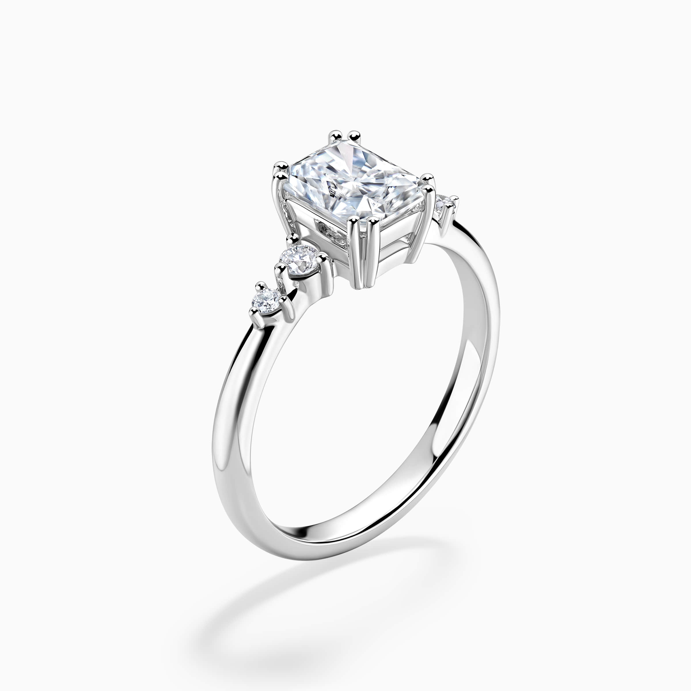 Darry Ring radiant cut engagement ring top view