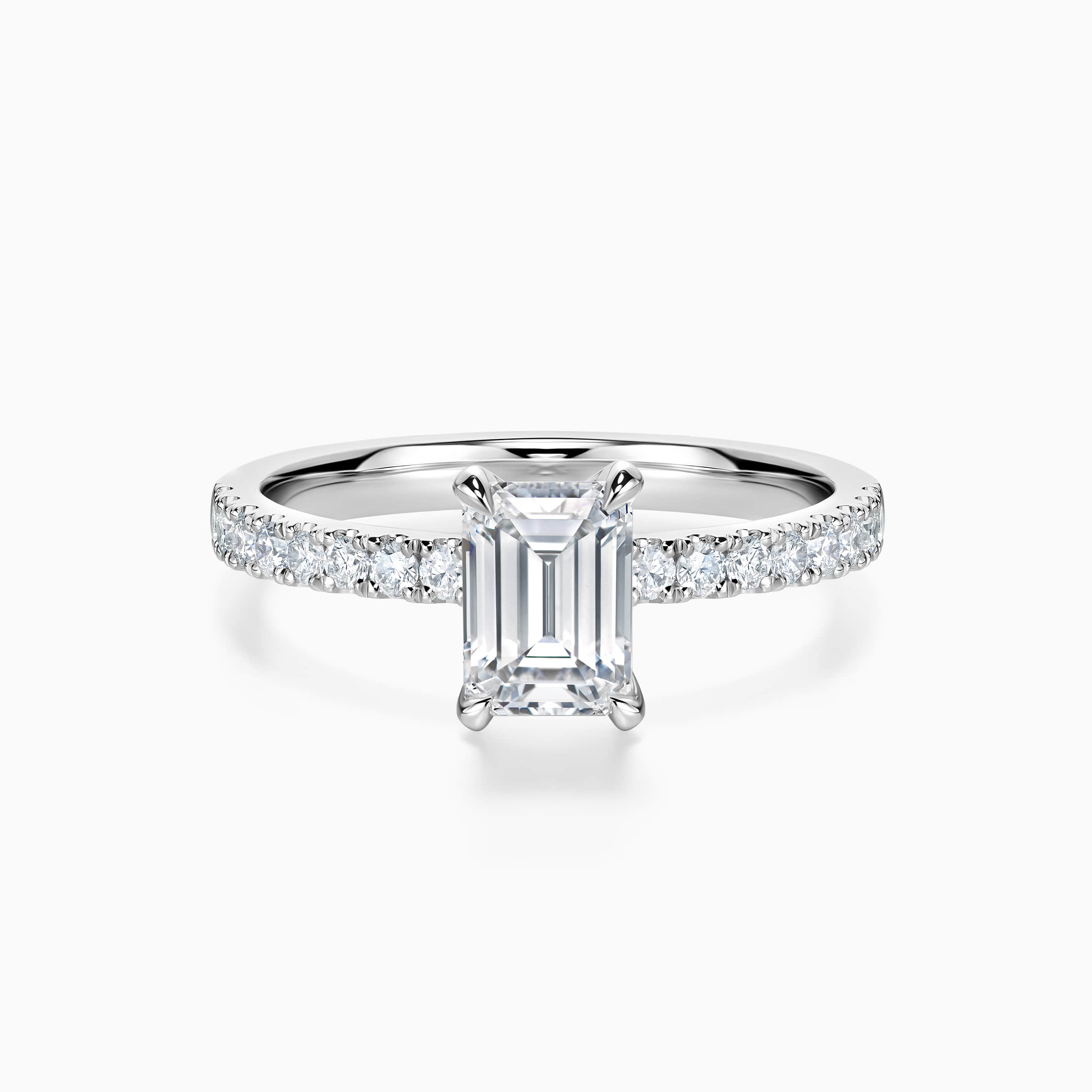 Darry Ring emerald cut promise ring in white gold
