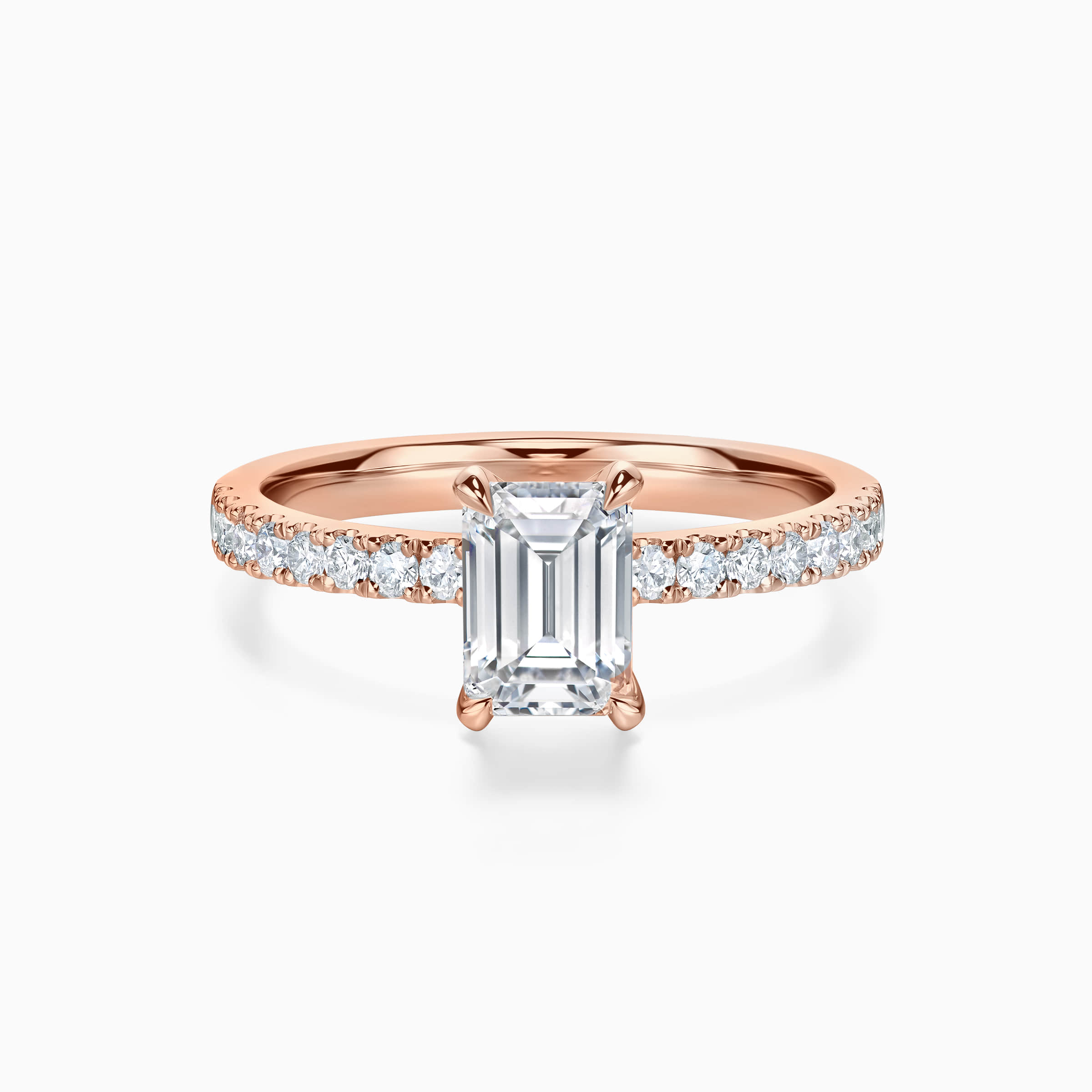 Darry Ring emerald cut promise ring in rose gold