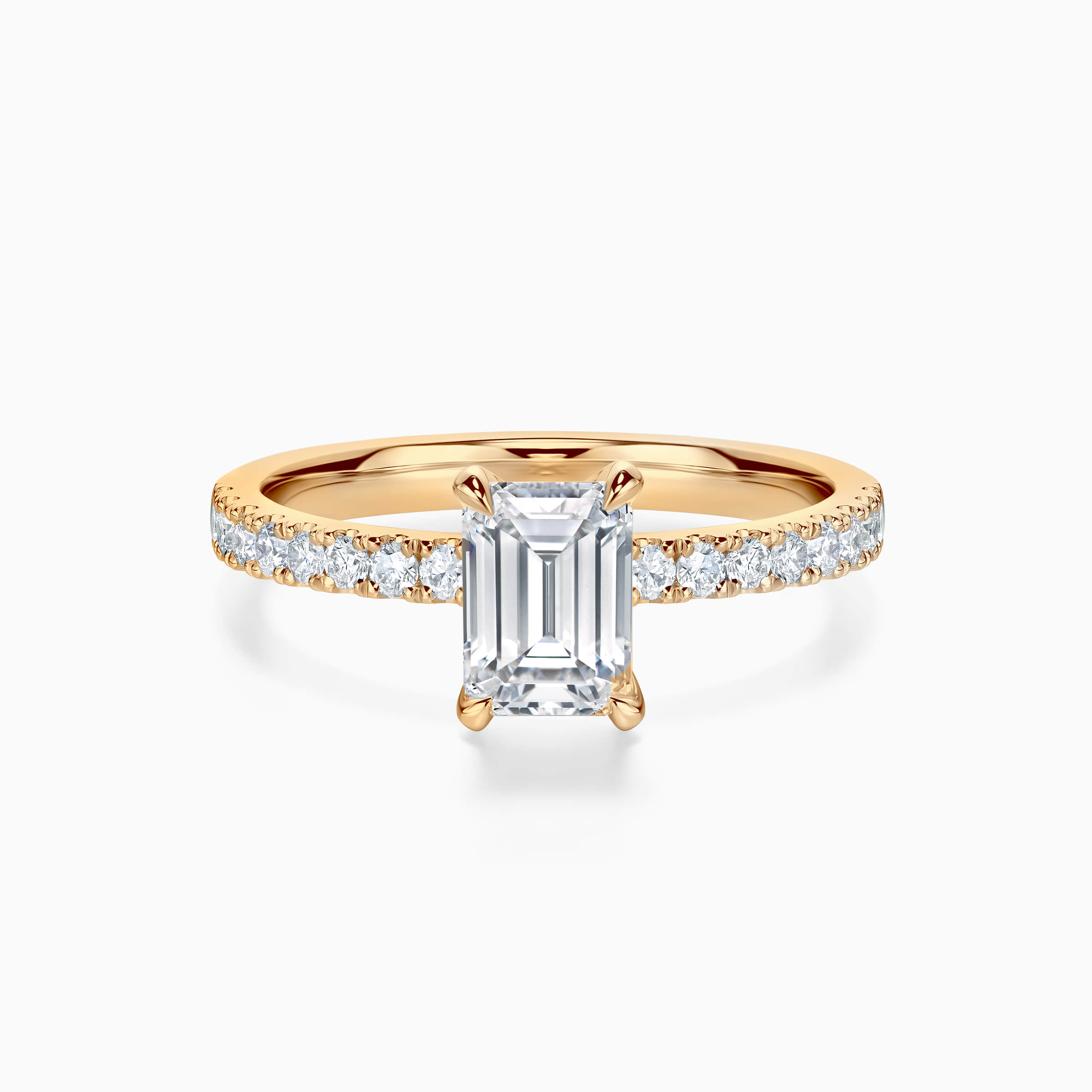 Darry Ring emerald cut promise ring in yellow gold