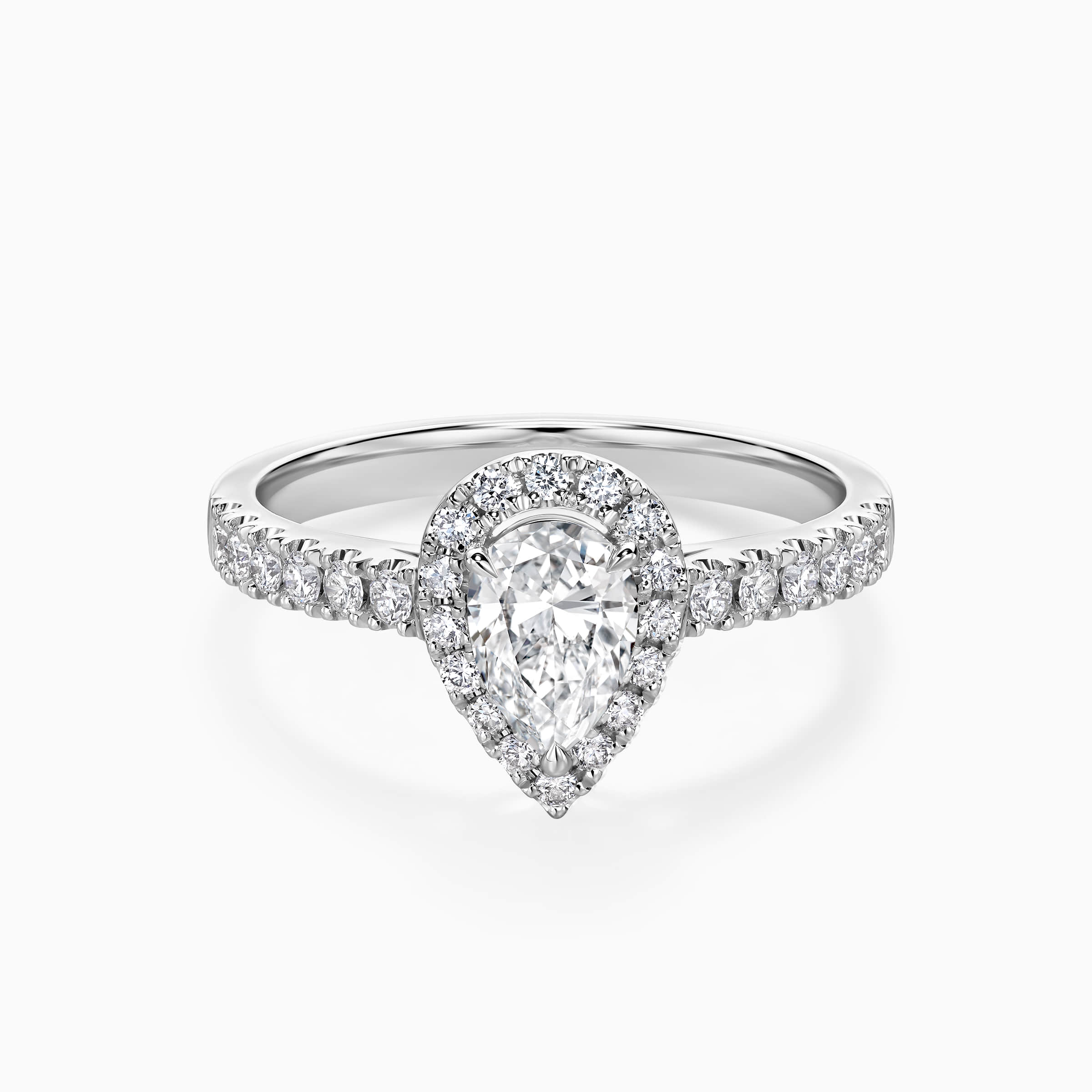 Darry Ring teardrop engagement ring in white gold