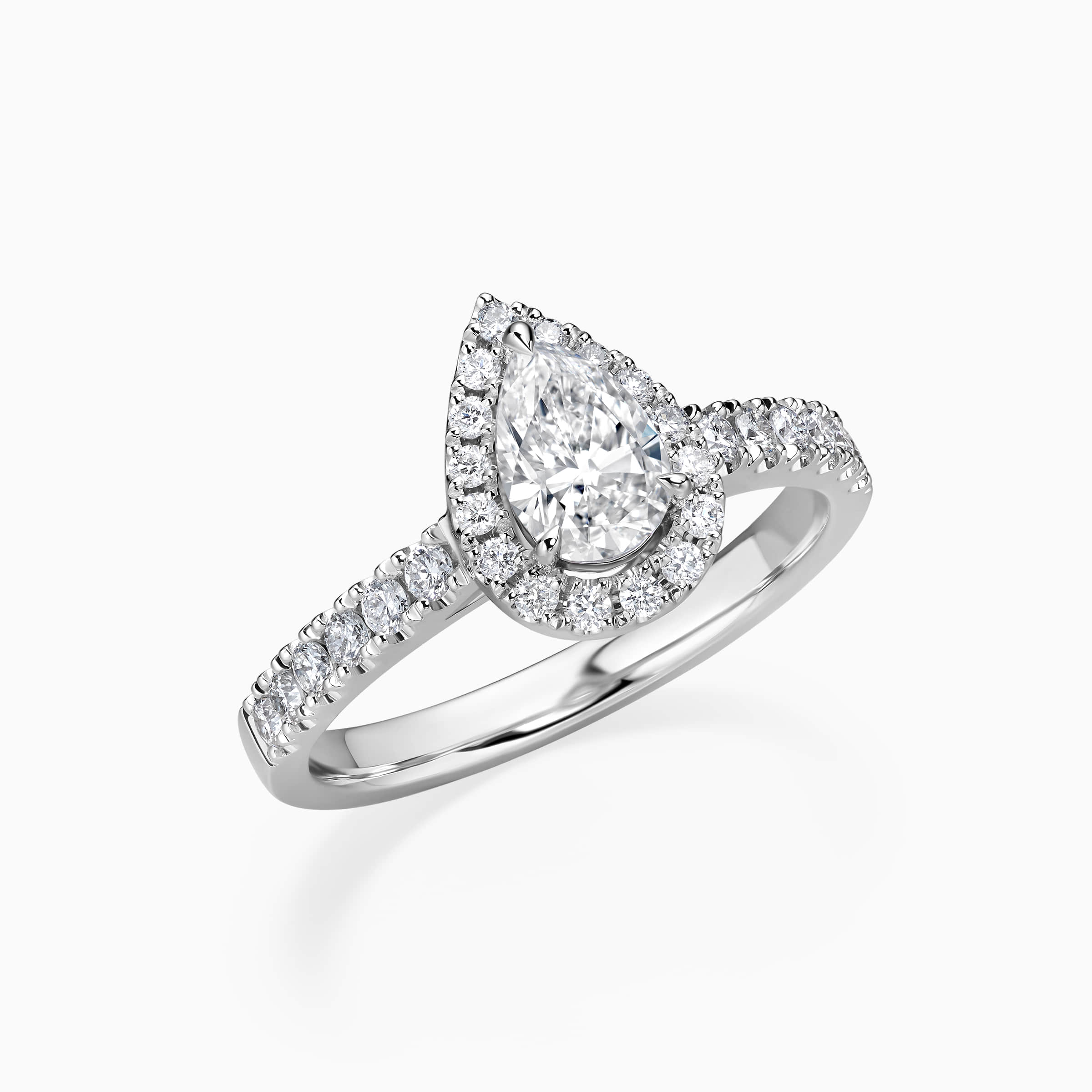 Darry Ring teardrop engagement ring in platinum