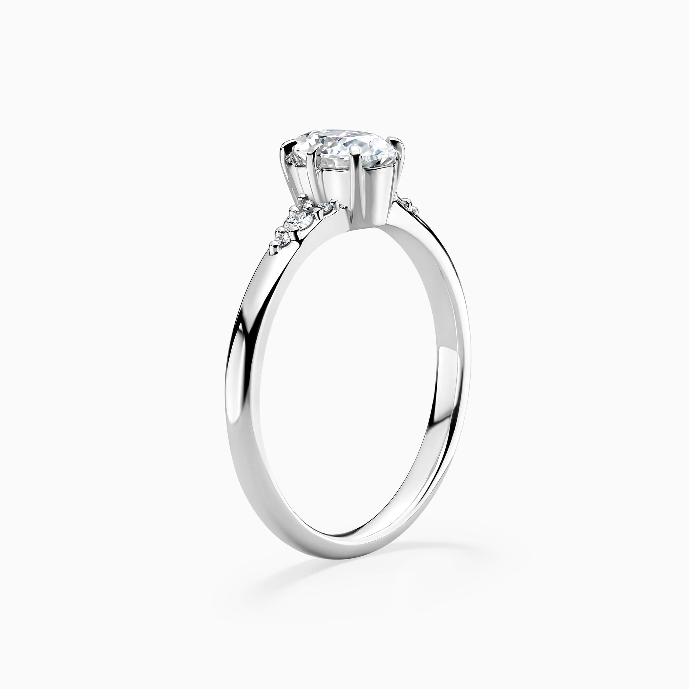 Oval Diamond Engagement Ring with Side Stones Darry Ring