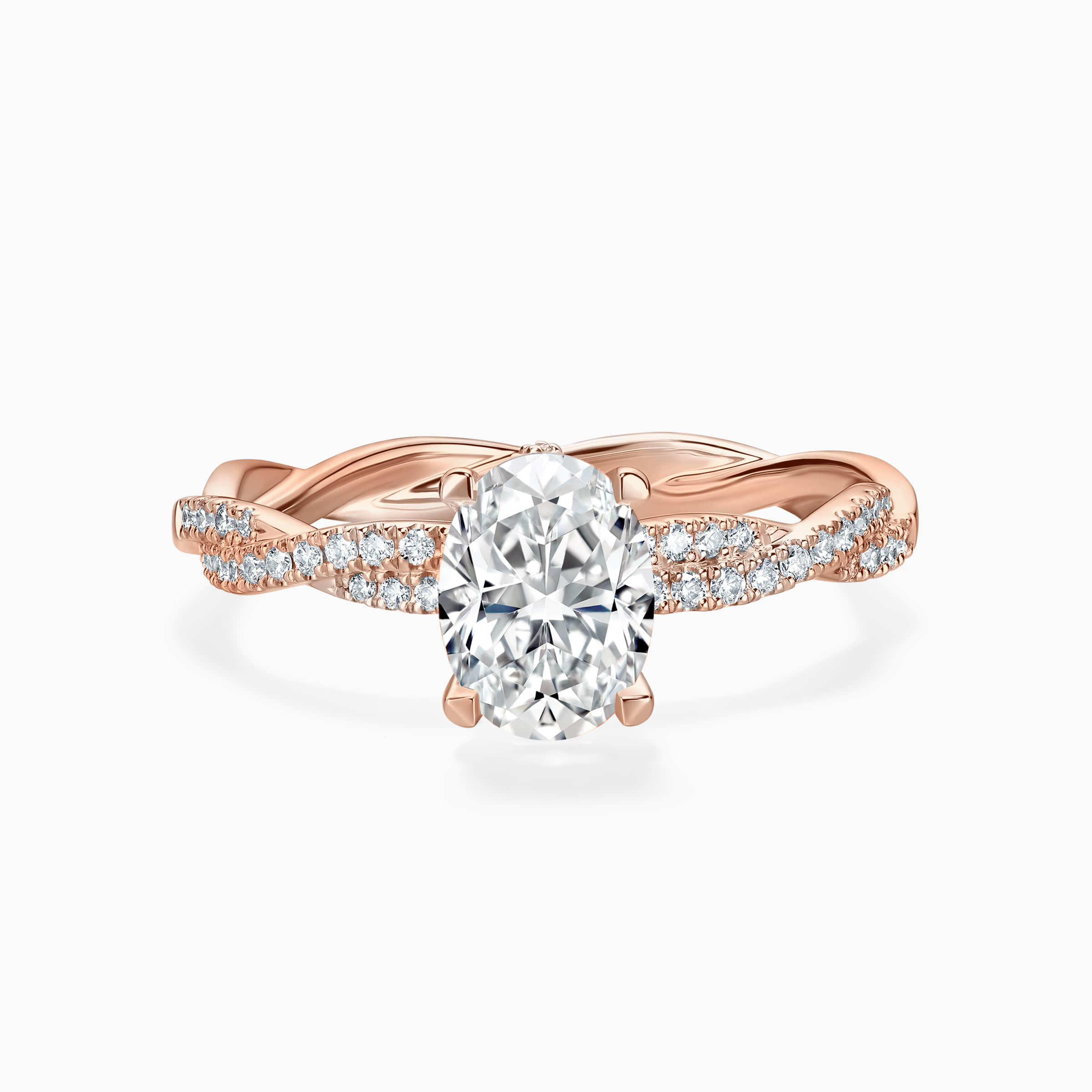 Darry Ring oval diamond engagement ring in rose gold