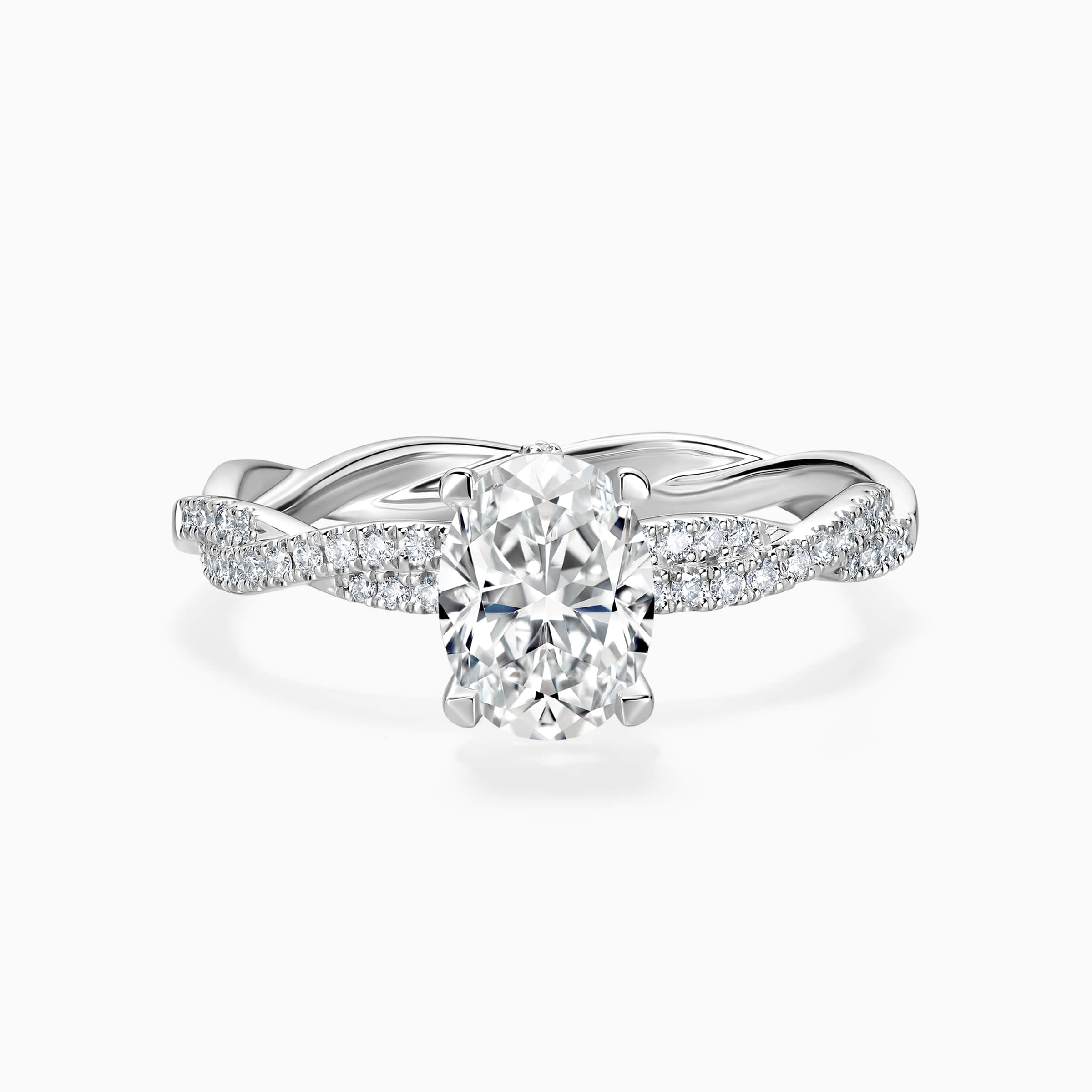 Oval Diamond Engagement Ring with Twisted Band Darry Ring