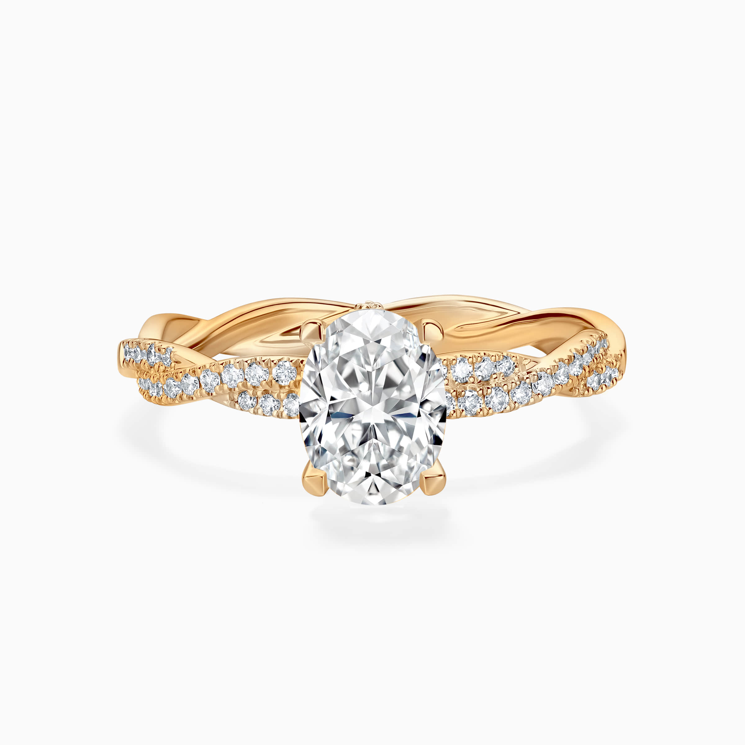 Darry Ring oval diamond engagement ring in yellow gold