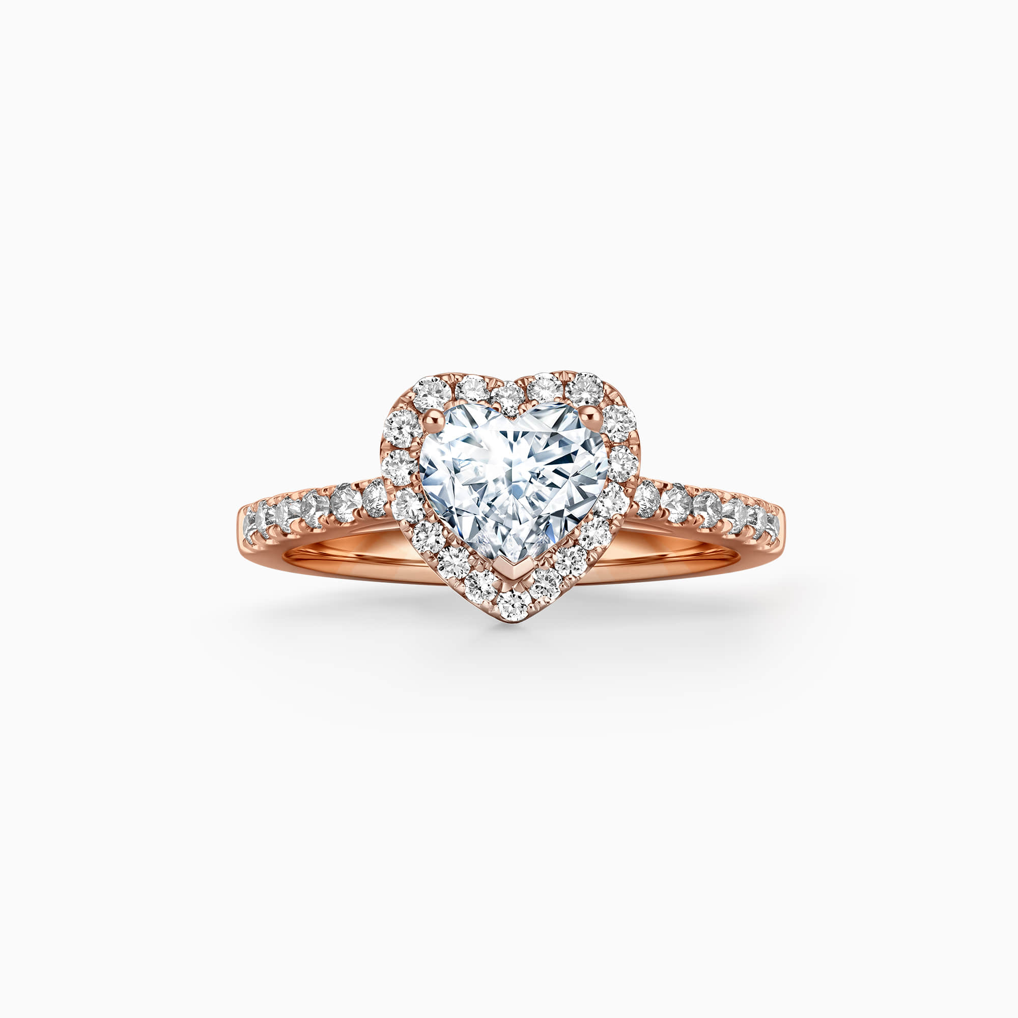 Darry Ring heart halo engagement ring in rose gold