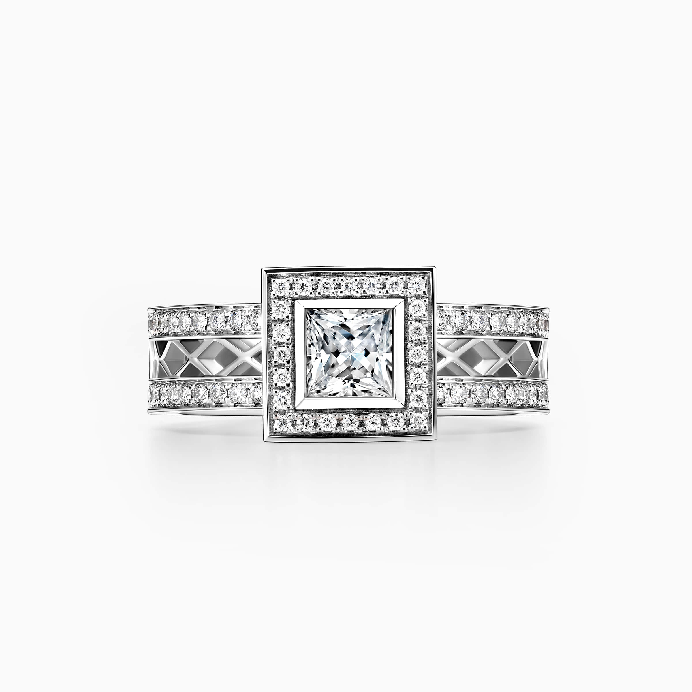 Darry Ring square halo engagement ring princess cut