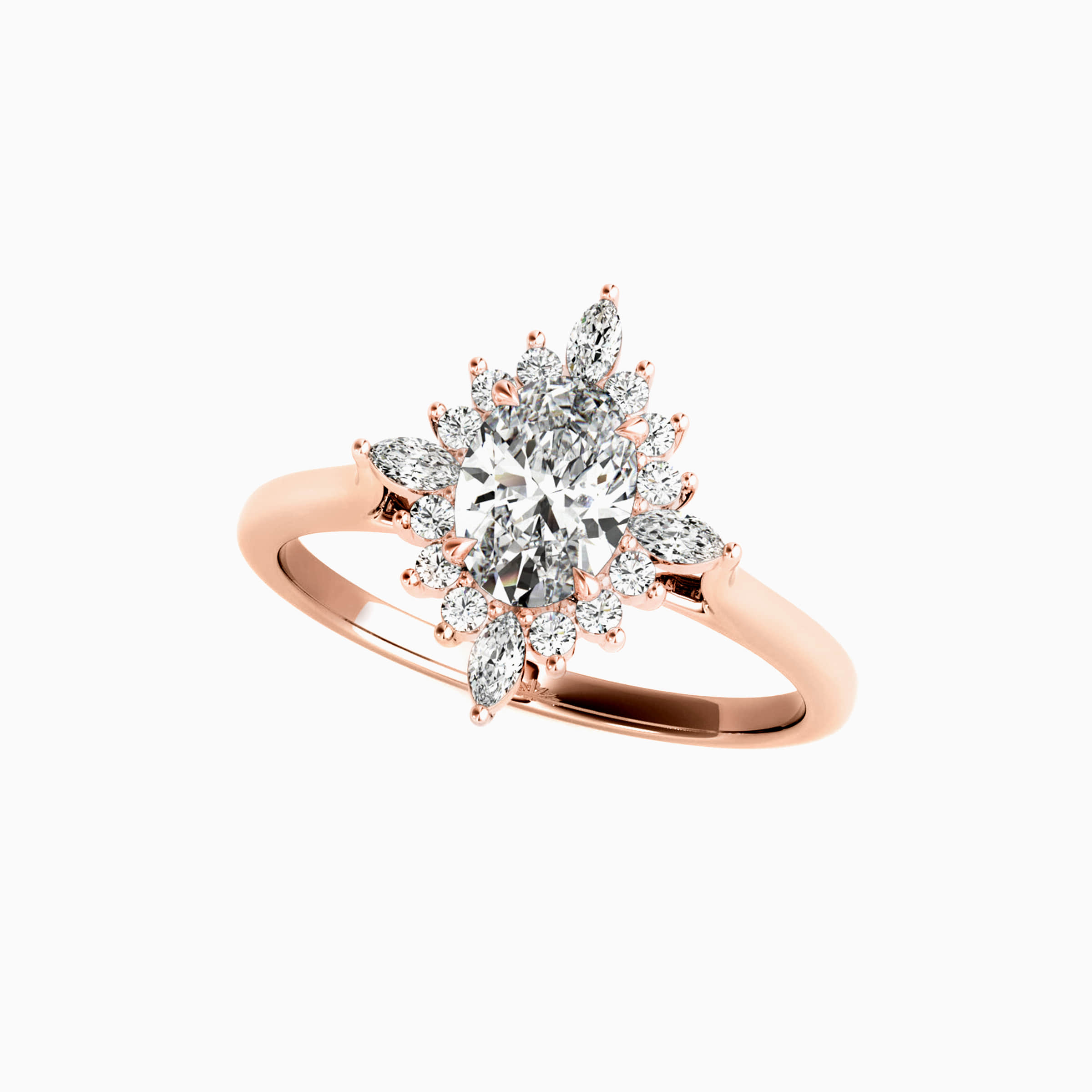 Darry Ring oval cut promise ring in rose gold