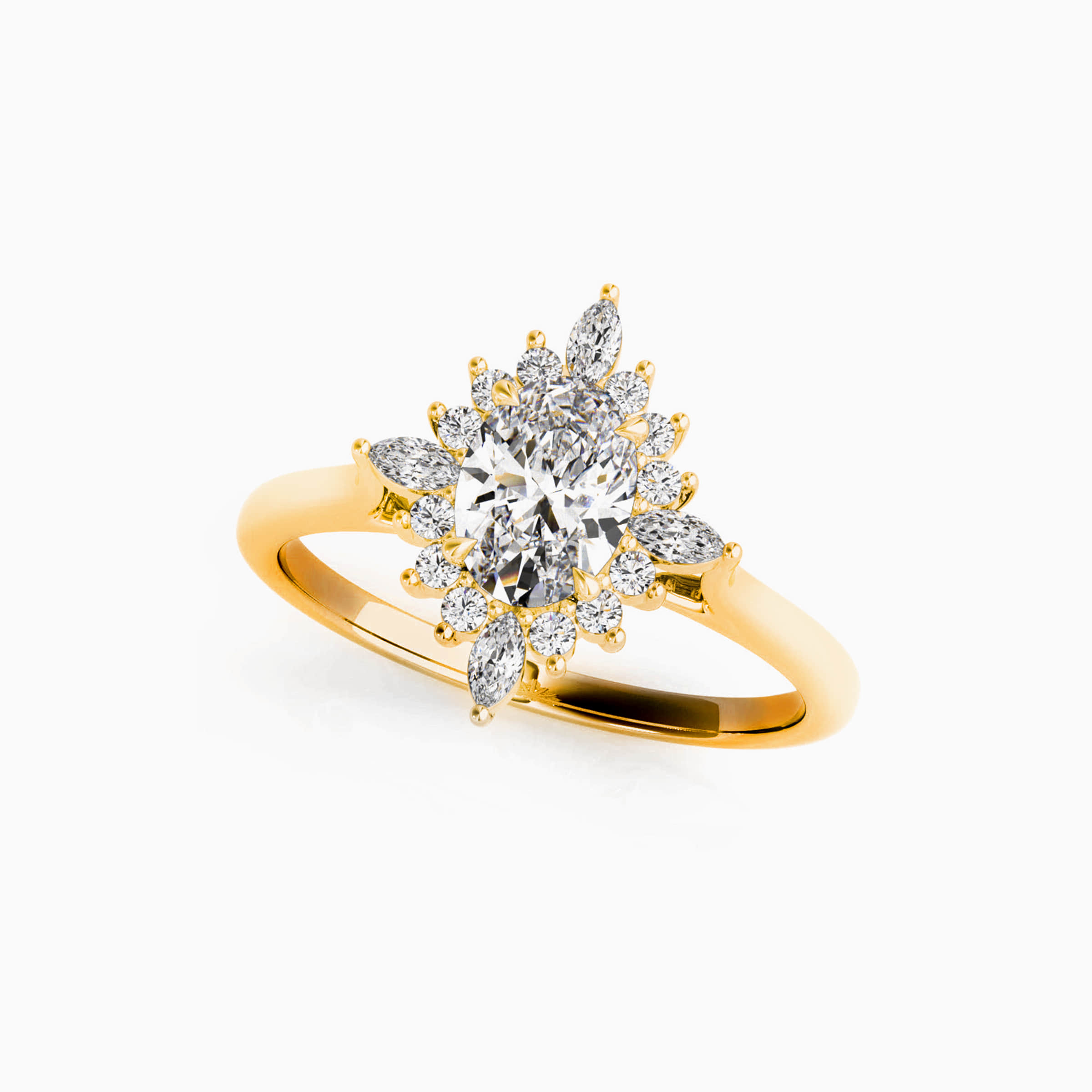 Darry Ring oval cut promise ring in yellow gold