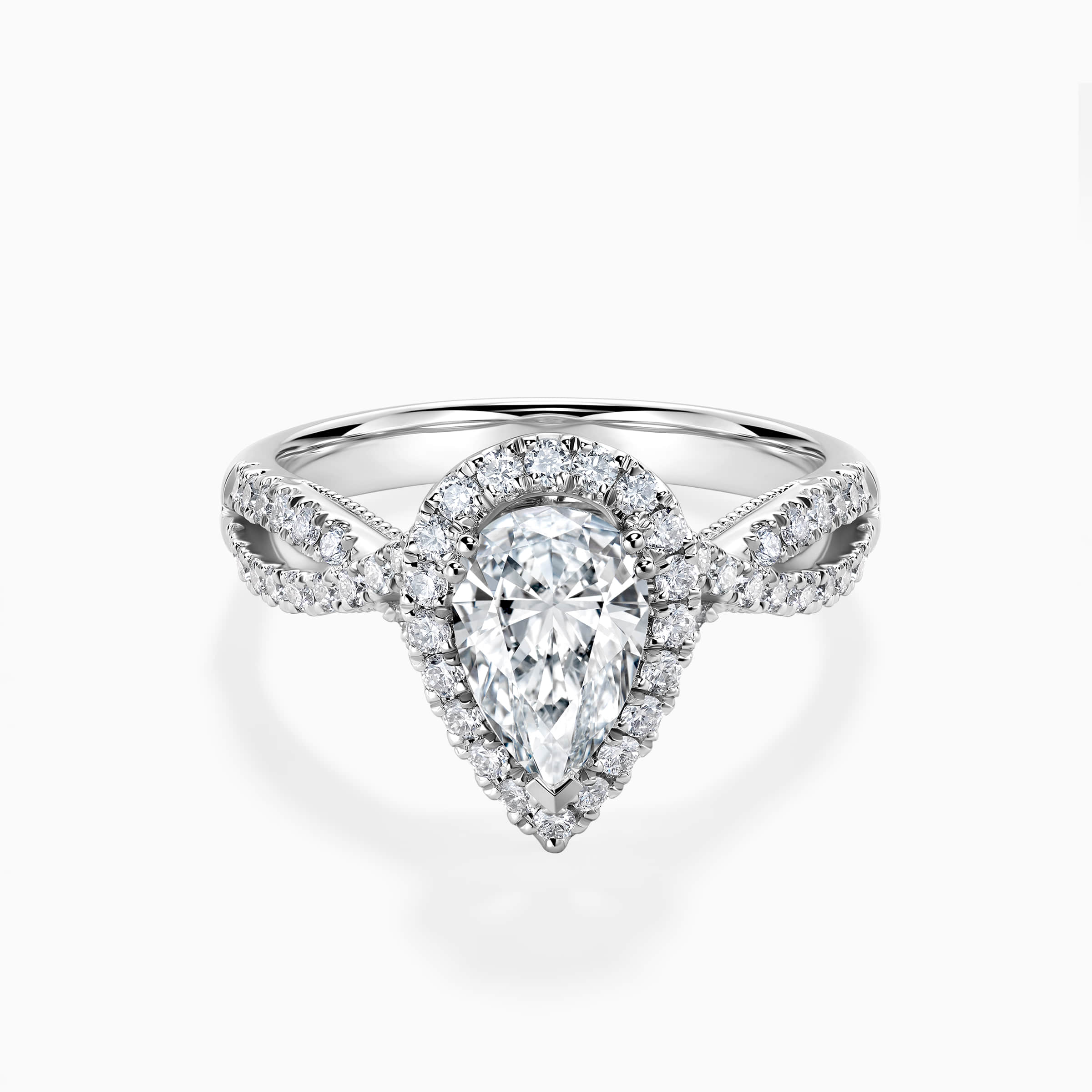 Darry Ring pear cut promise ring in white gold