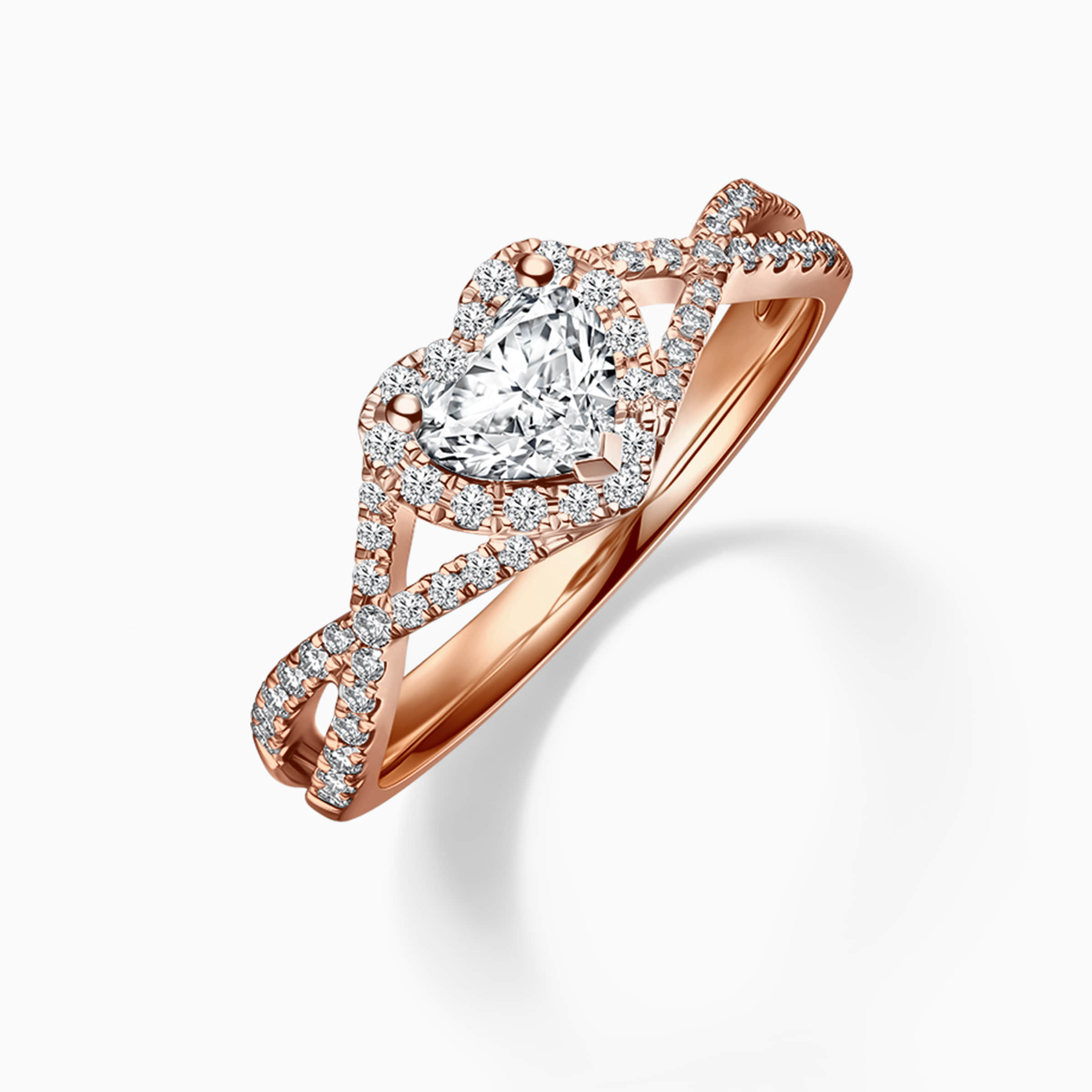 Darry Ring halo heart promise ring in rose gold