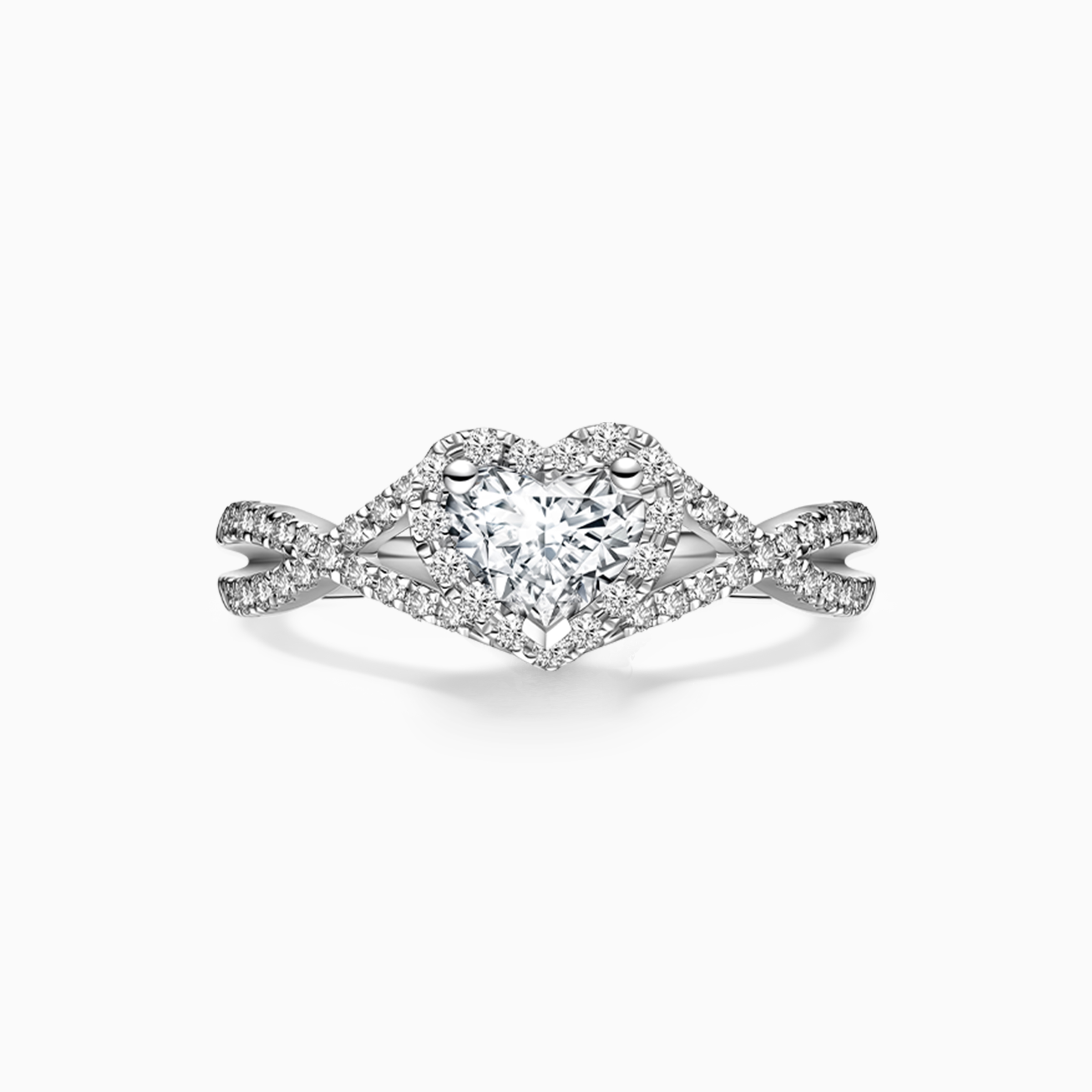 Darry Ring halo heart promise ring in white gold