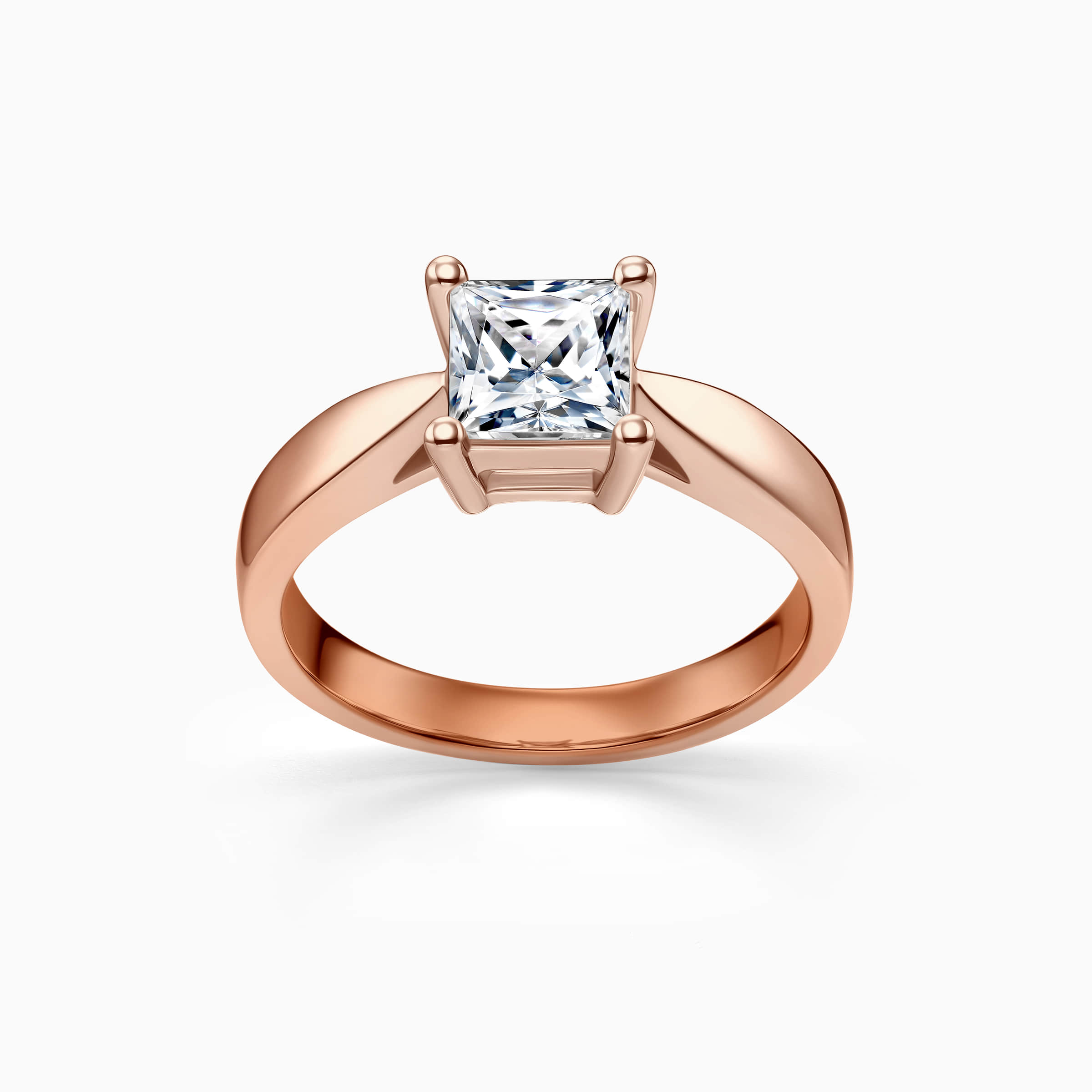 solitaire princess cut engagement ring