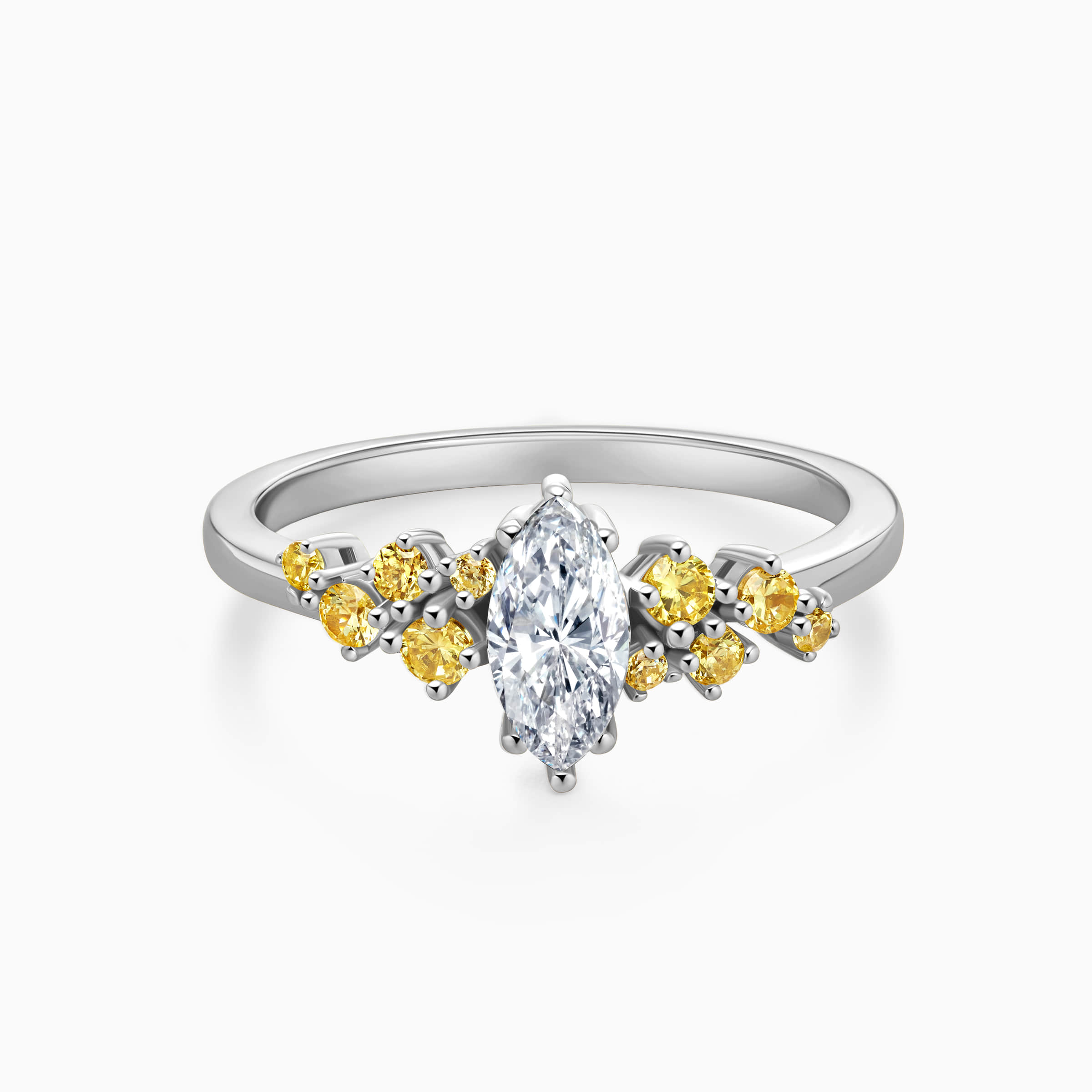 Darry Ring marquise-cut engagement ring with yellow diamond