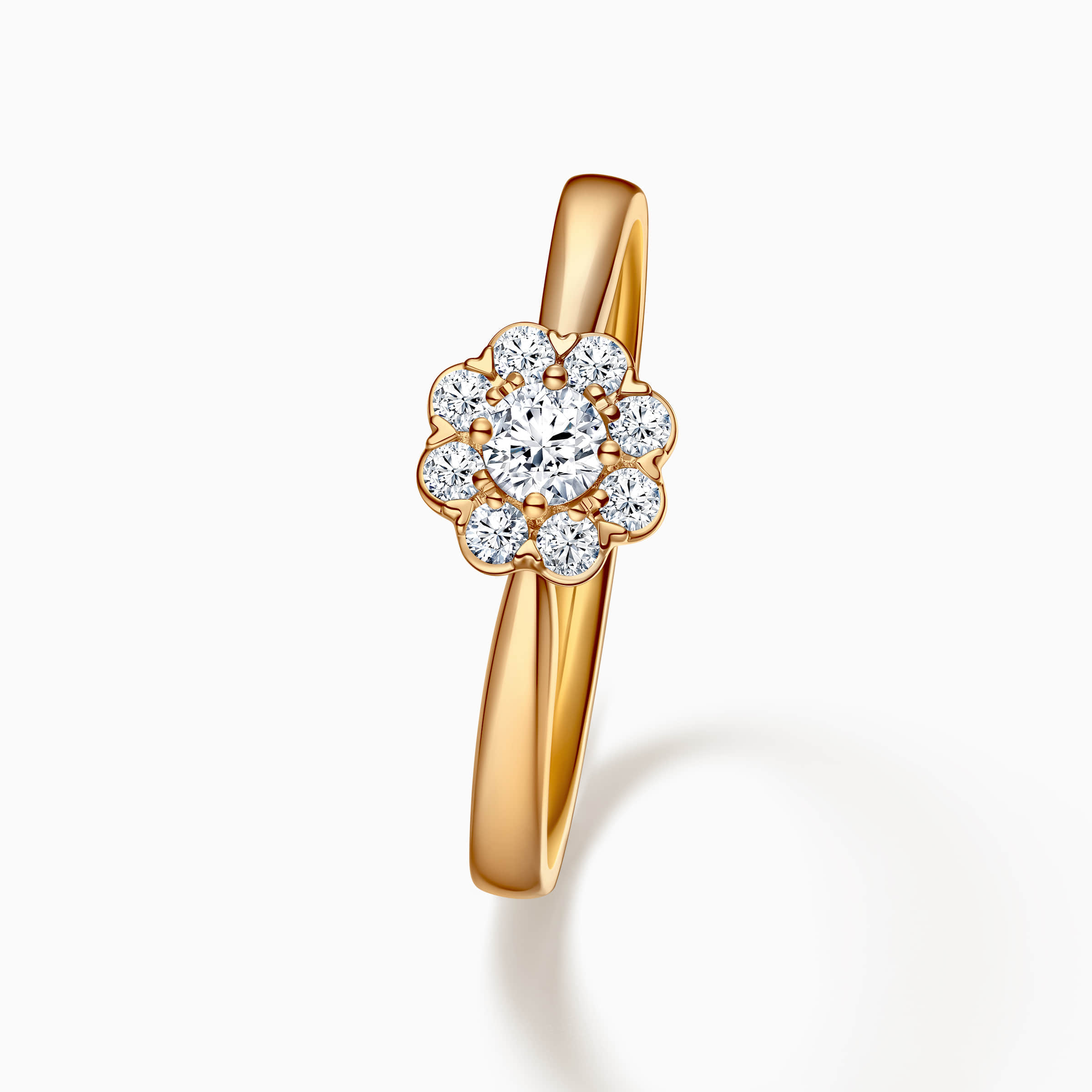 Darry Ring floral halo engagement ring