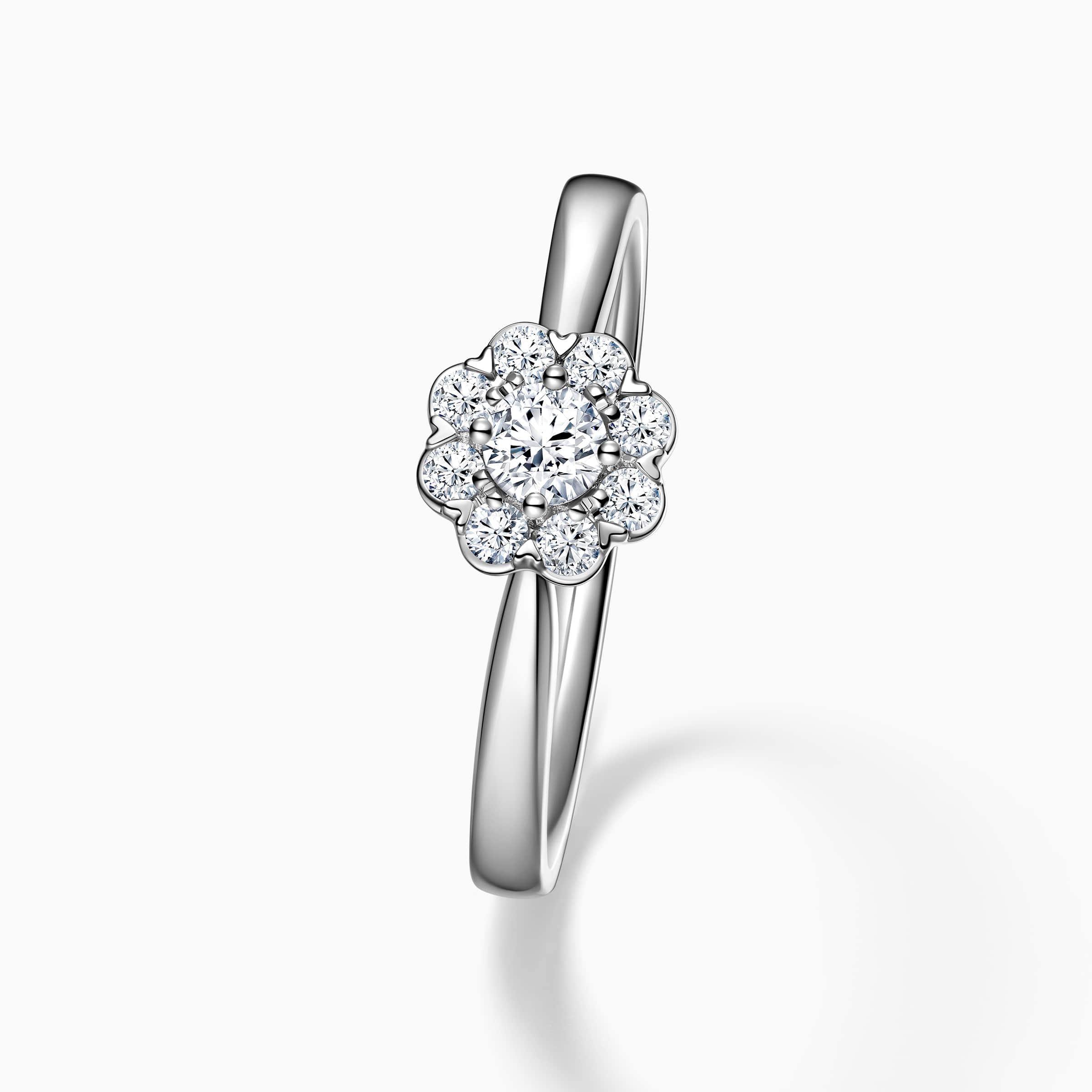 Darry Ring floral halo engagement ring
