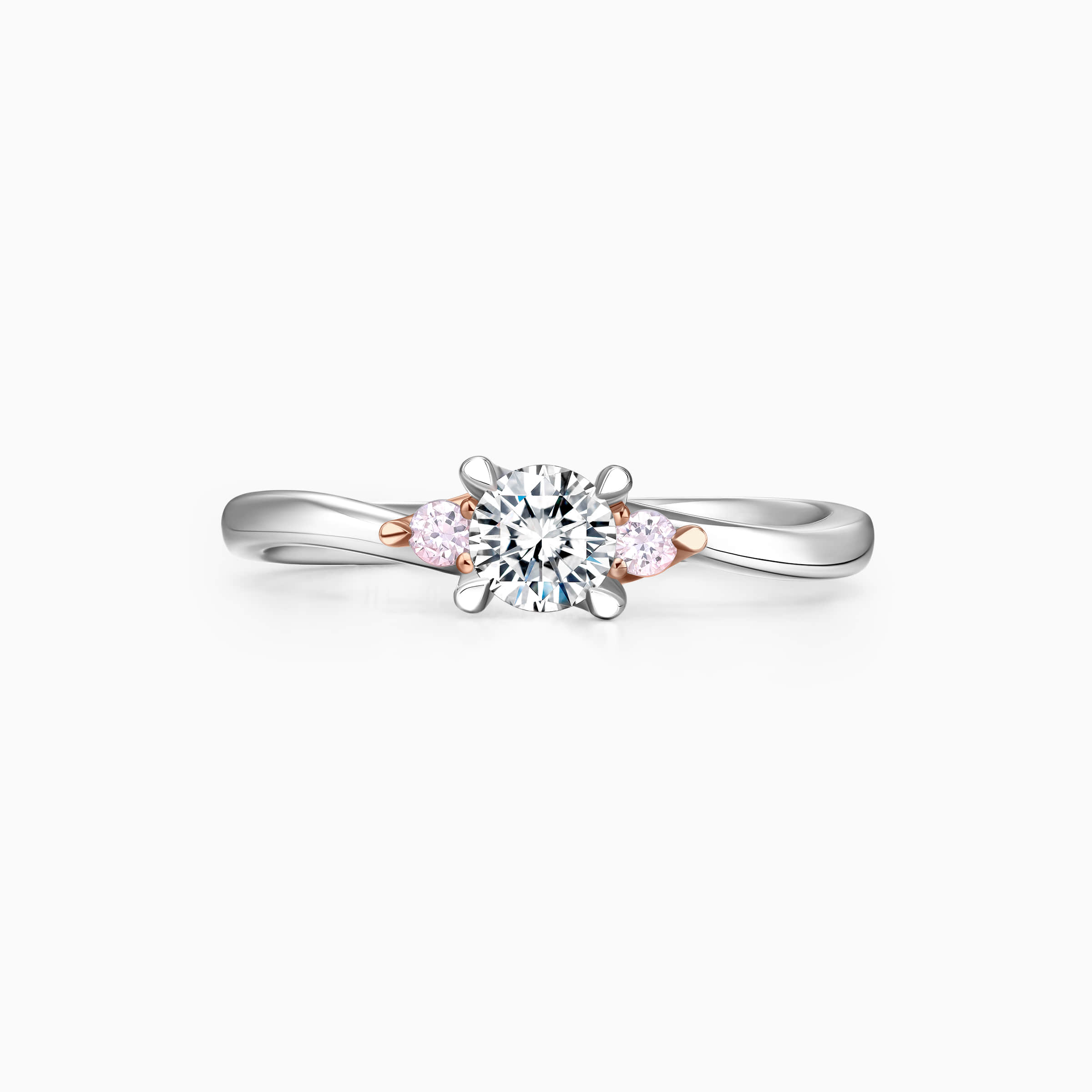 Darry Ring 3 diamond pink engagement ring