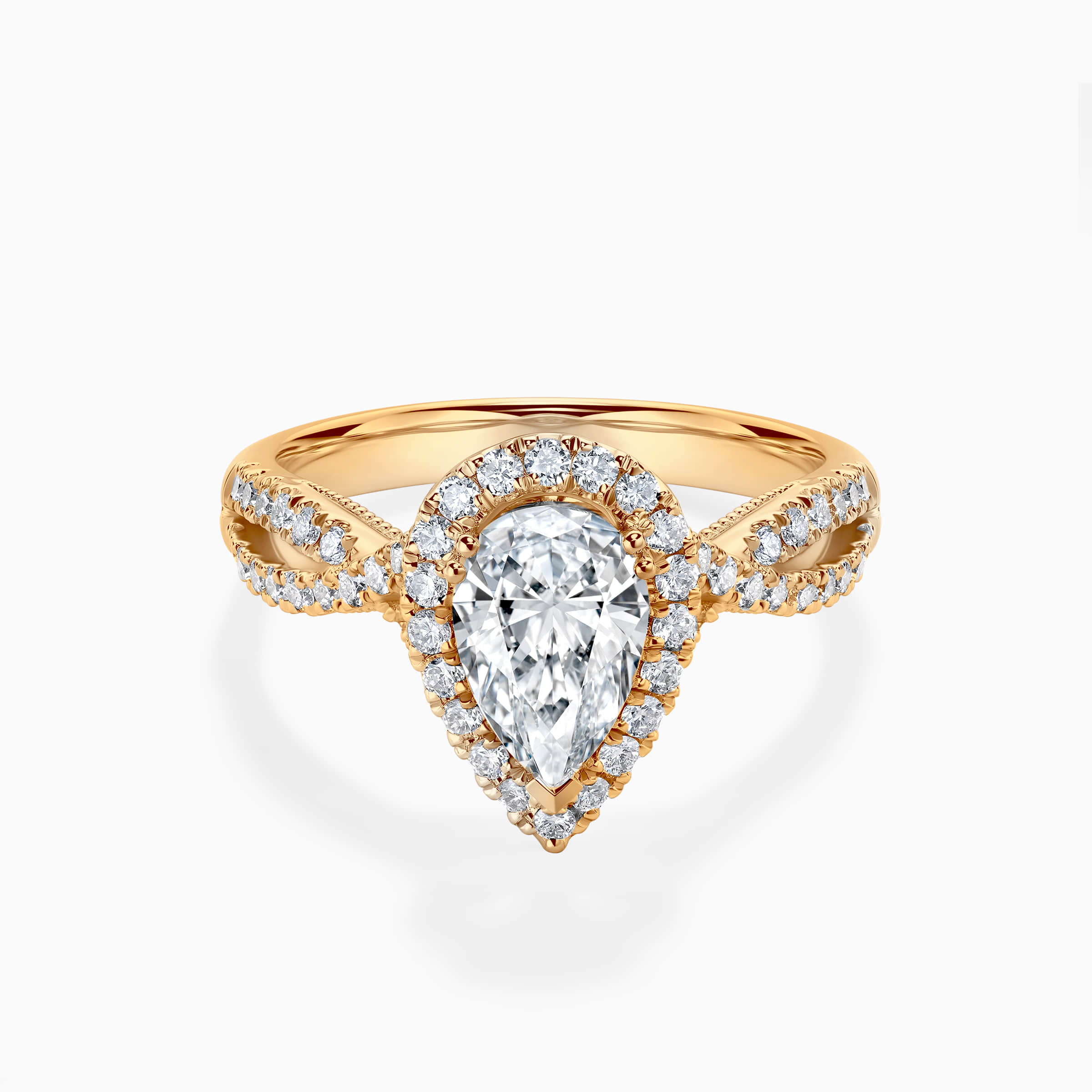 Darry Ring pear cut halo promise ring