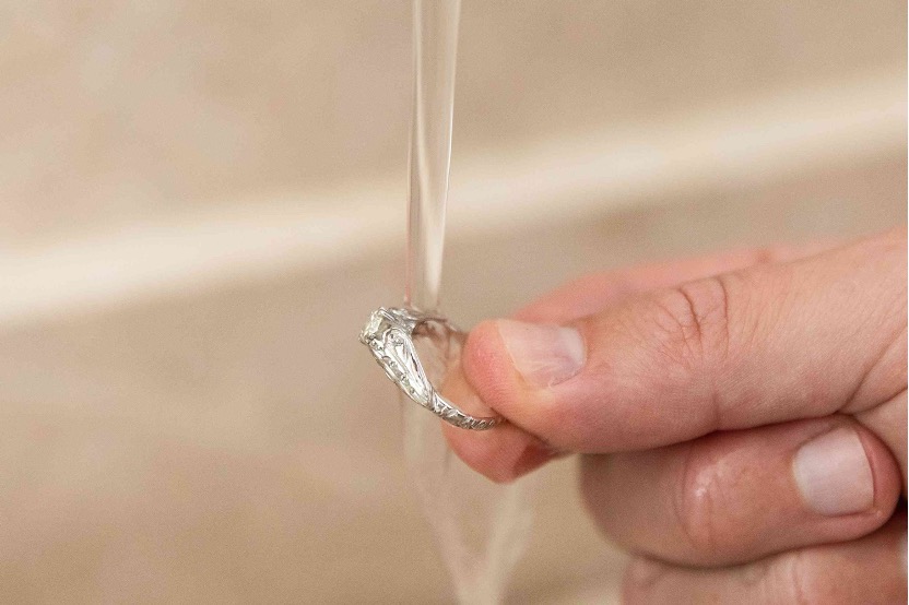 clean diamond engagement ring