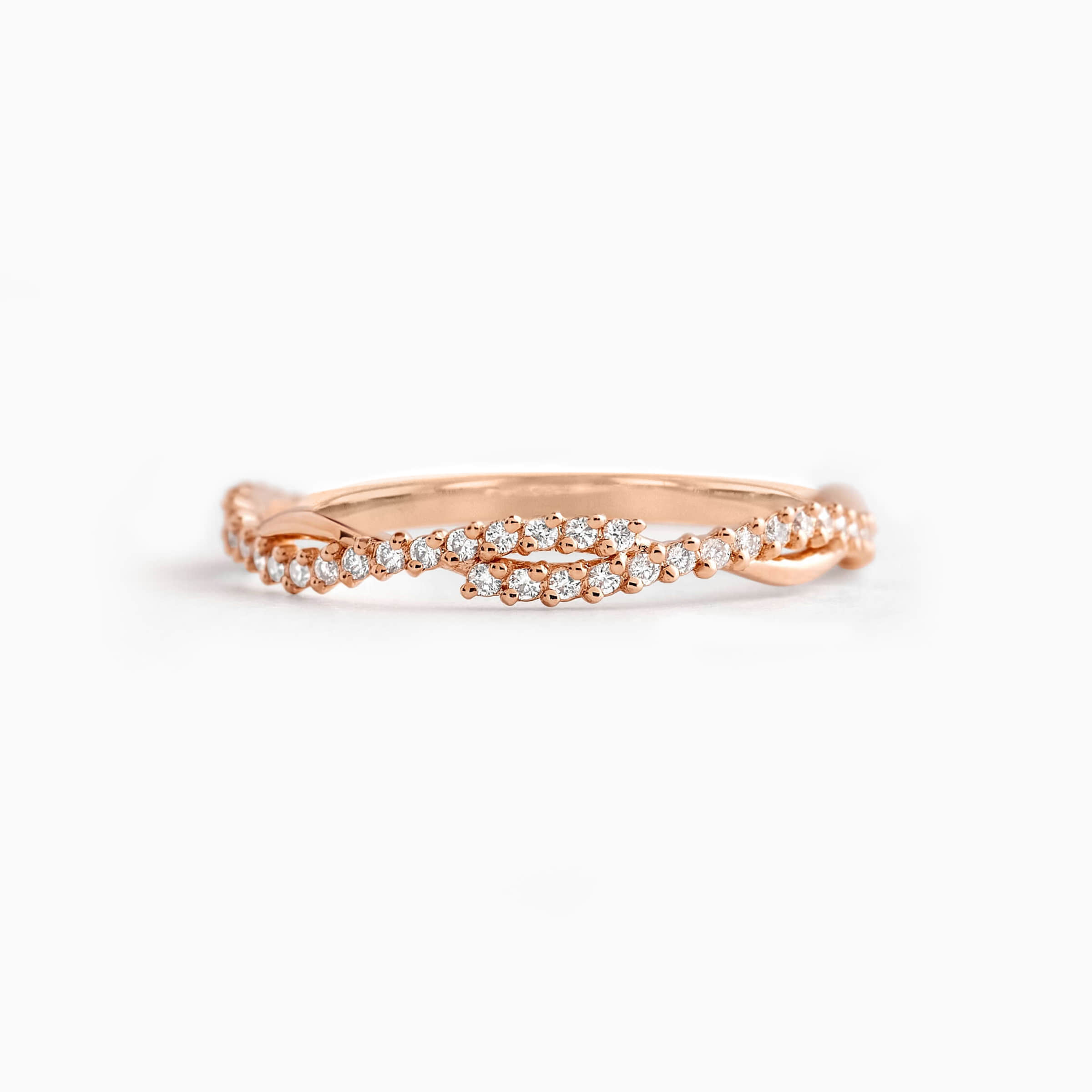 Darry Ring twisted eternity wedding ring in rose gold