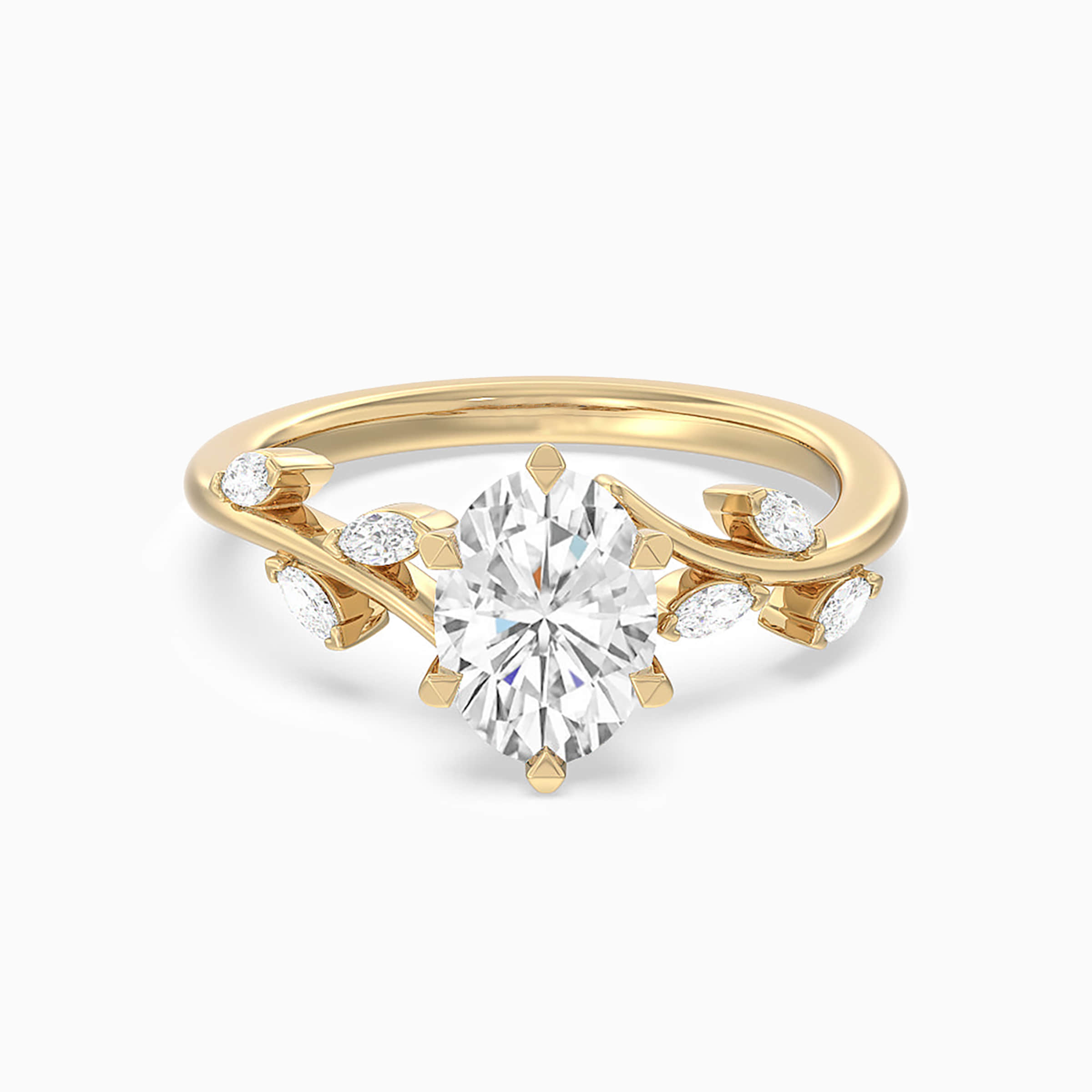 Darry Ring oval diamond bypass engagement ring in yellow gold