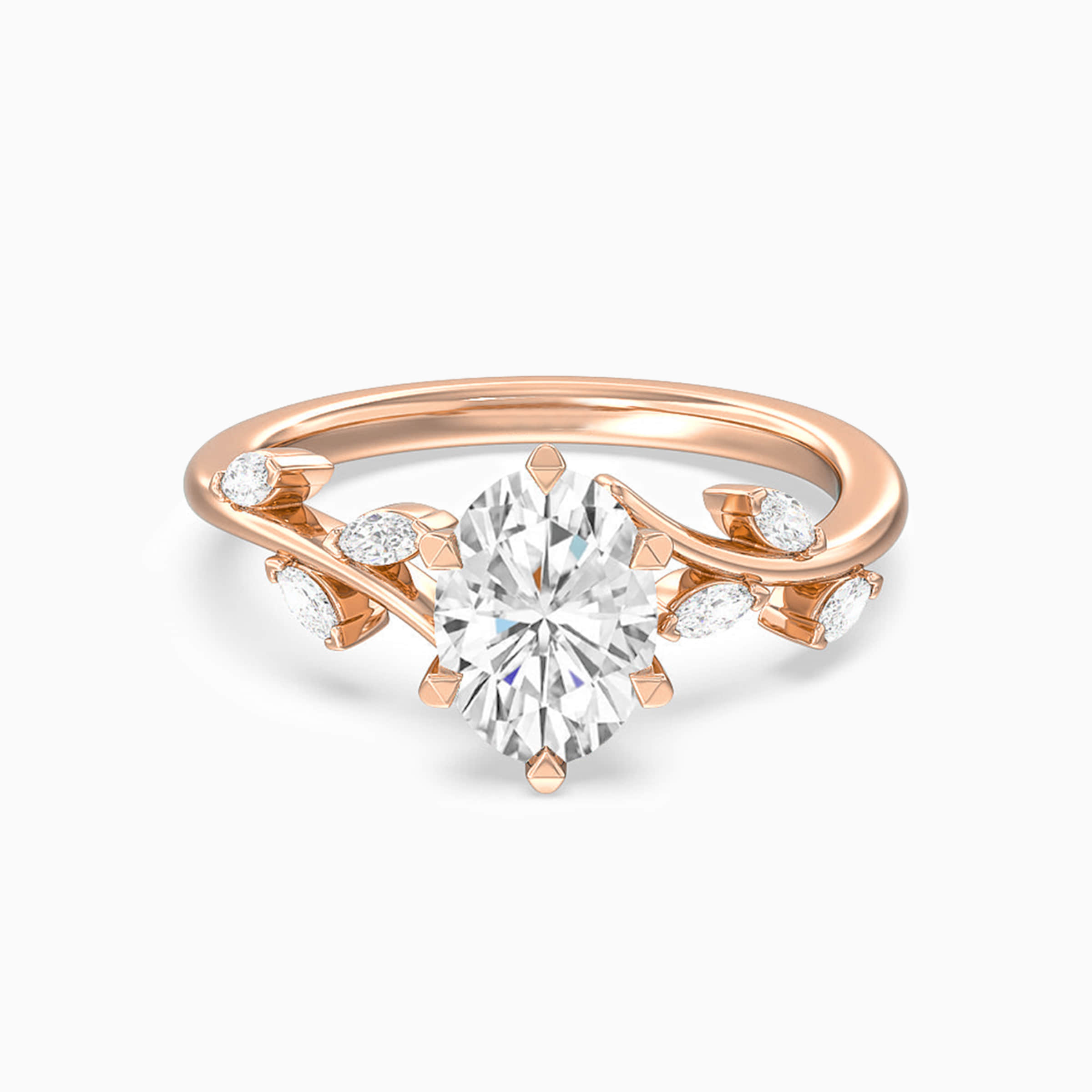 Darry Ring oval diamond bypass engagement ring in rose gold