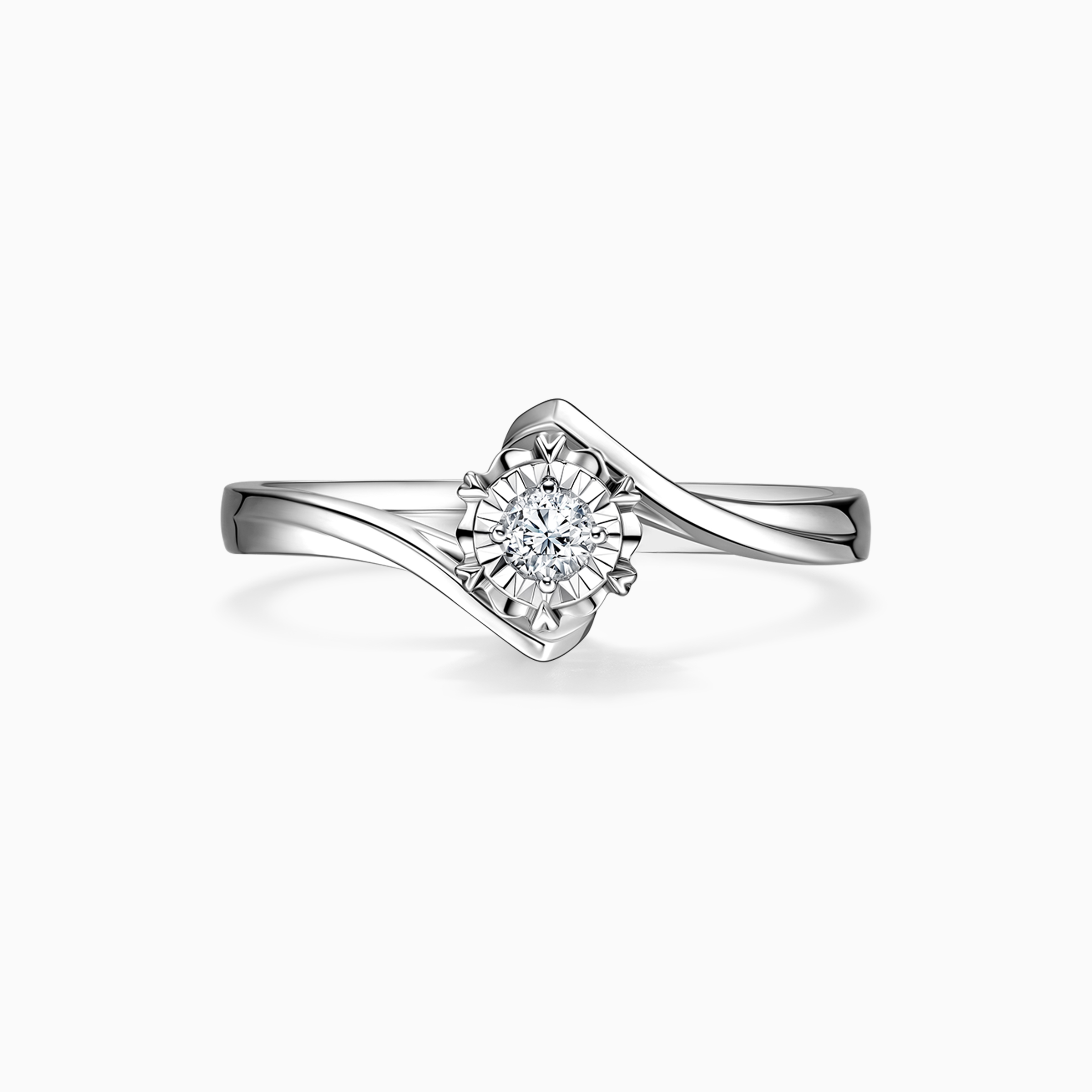 Darry Ring flower diamond promise ring in white gold
