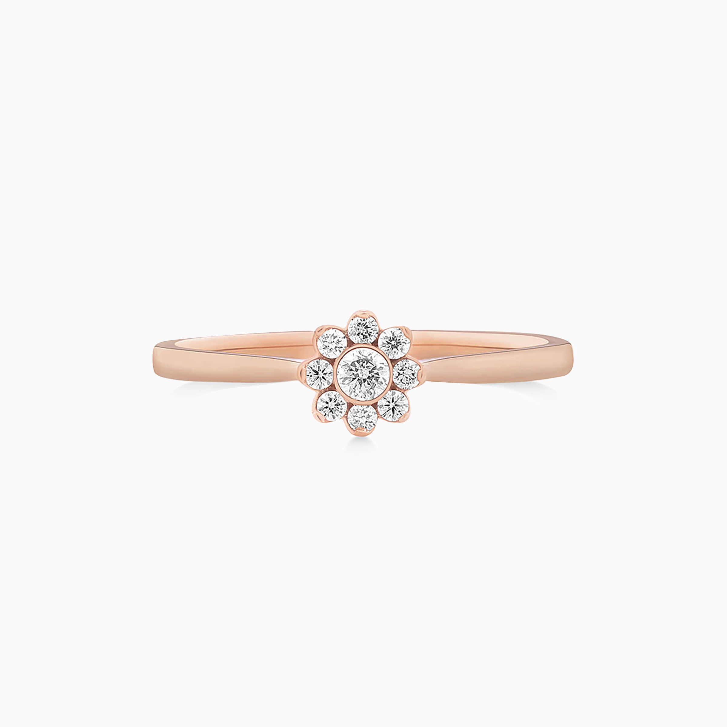 Darry Ring floral halo promise ring in rose gold