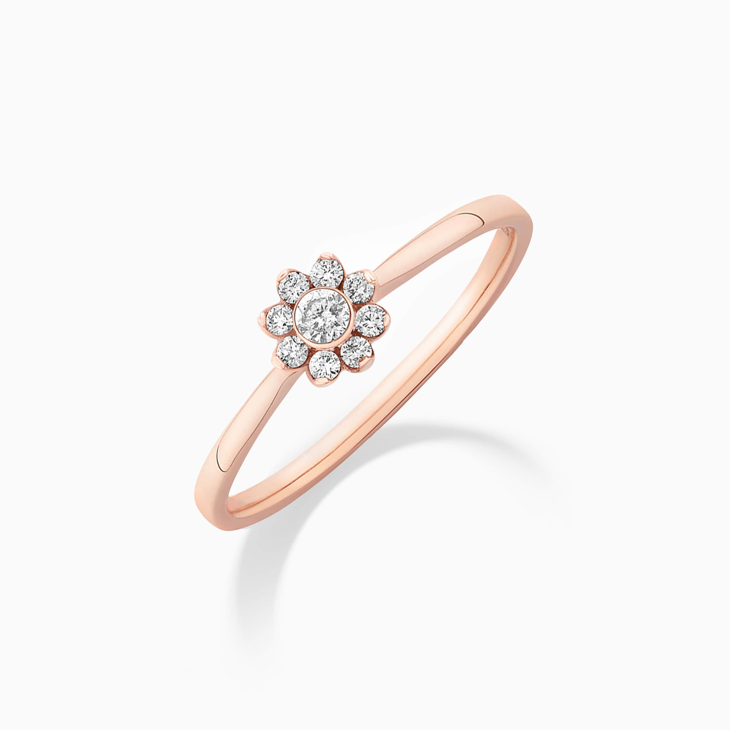 Darry Ring floral halo promise ring in rose gold