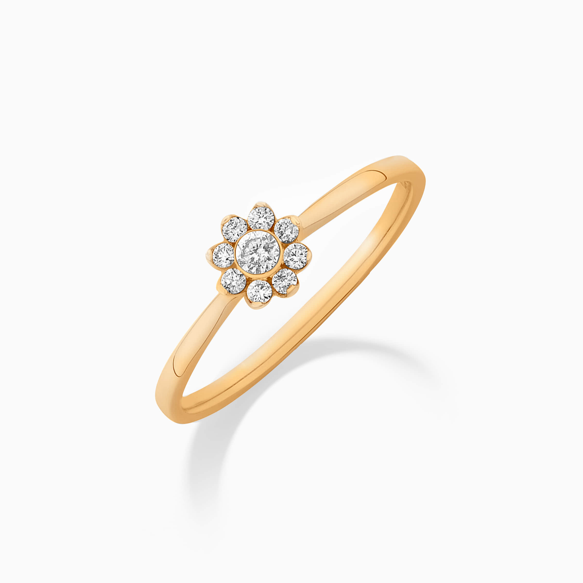 Darry Ring floral halo promise ring in yellow gold