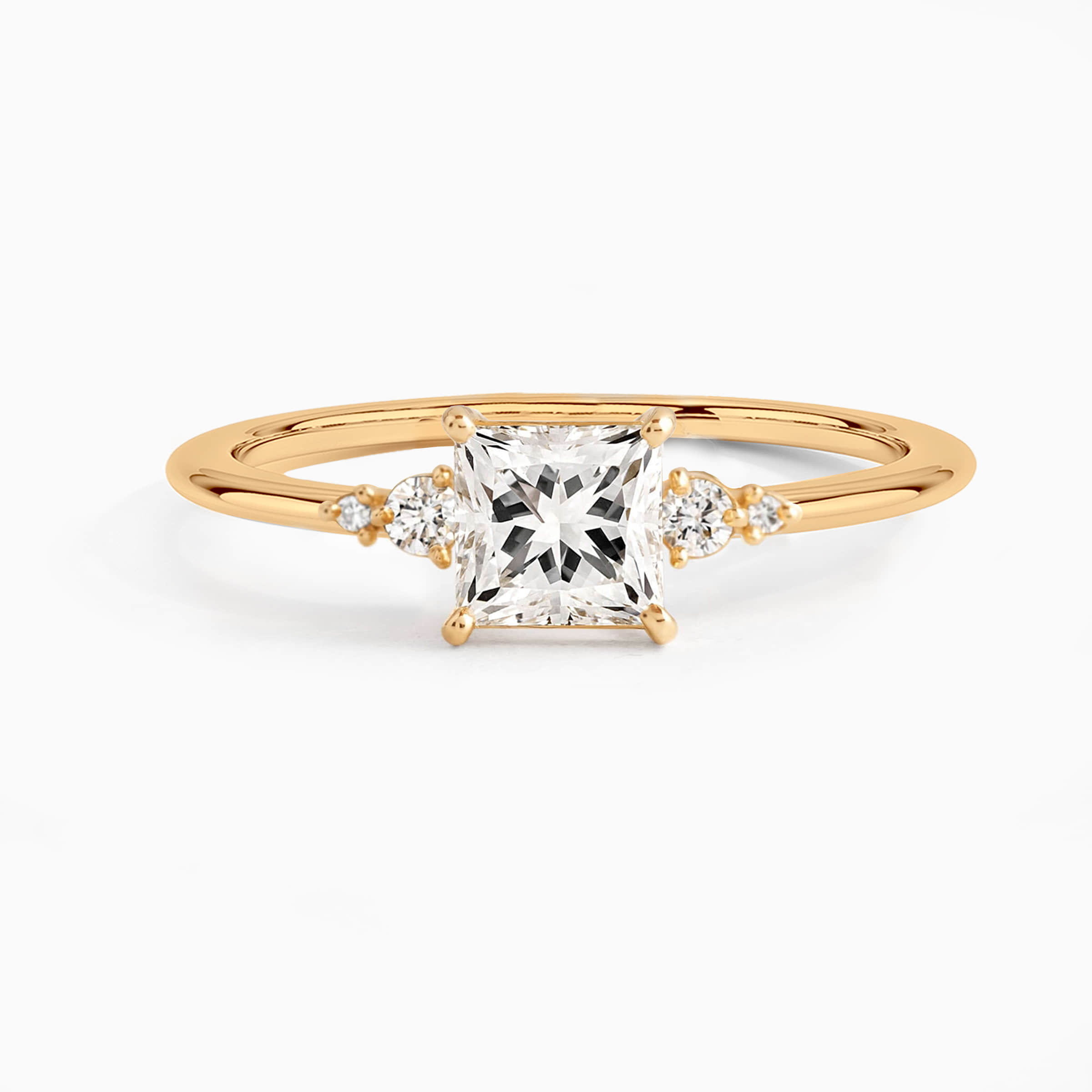 Darry Ring princess cut engagement ring in yellow gold