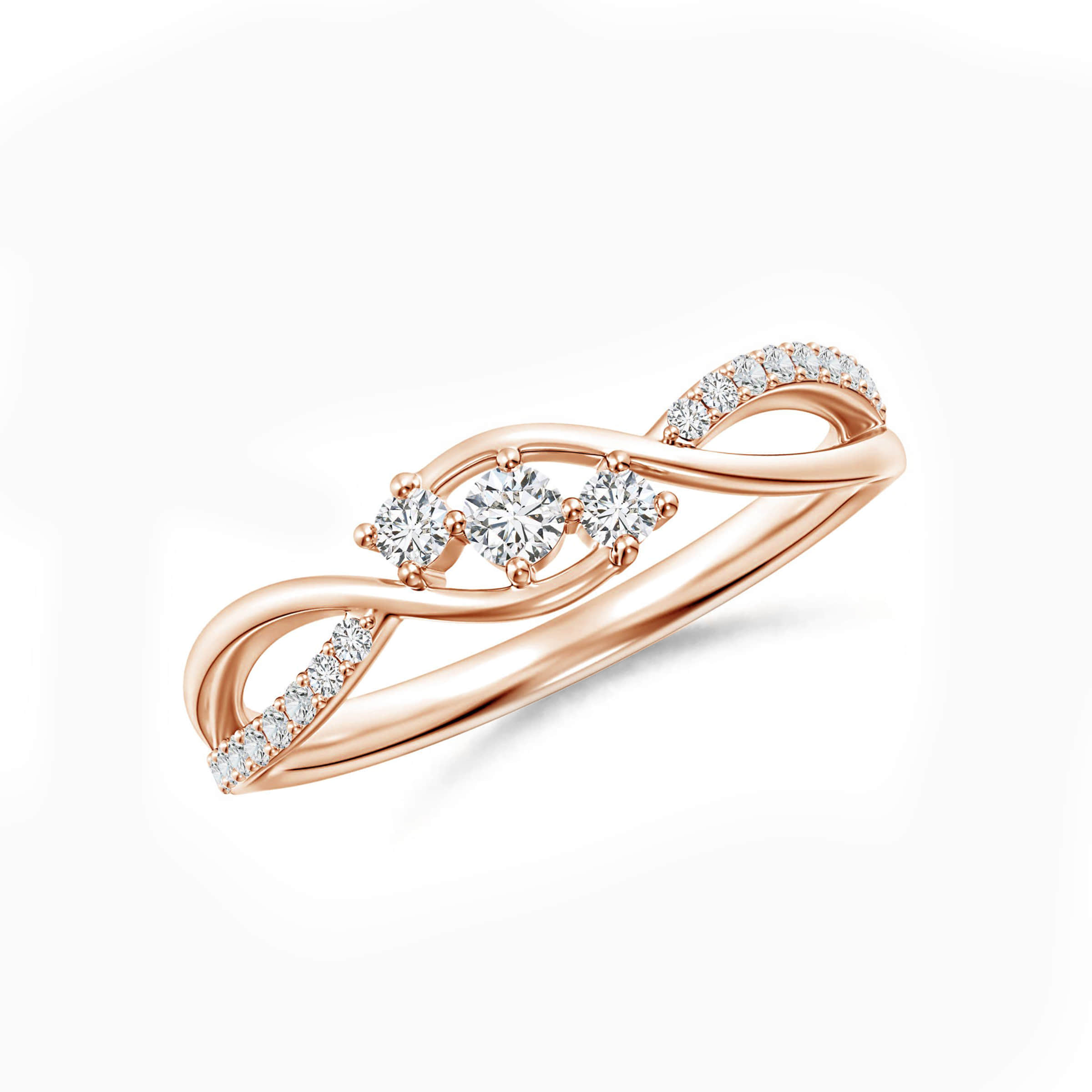 Darry Ring diamond promise ring for her in rose gold