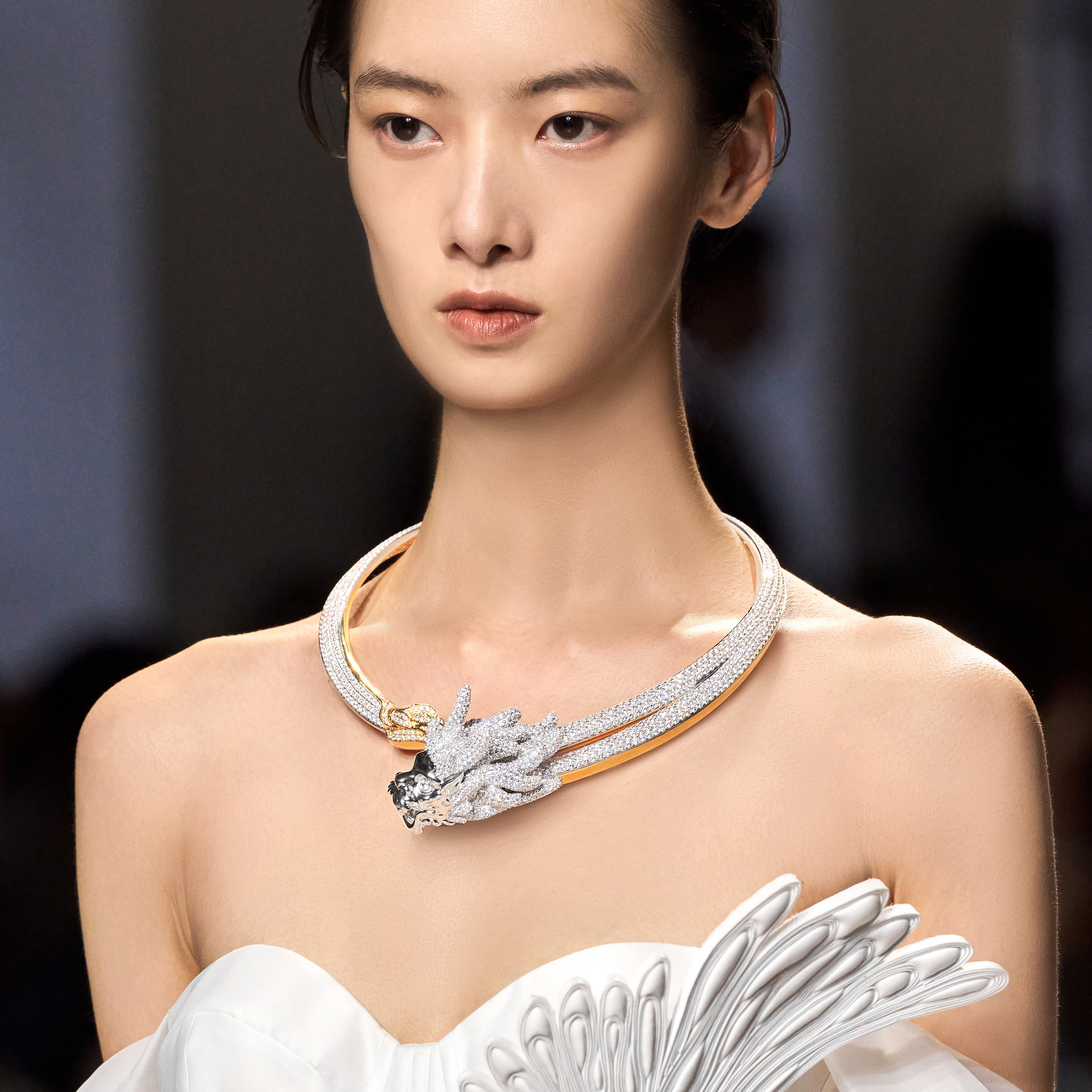 MAHJONG PRINT ON STRETCH NET ドレス｜VIVIENNE TAM