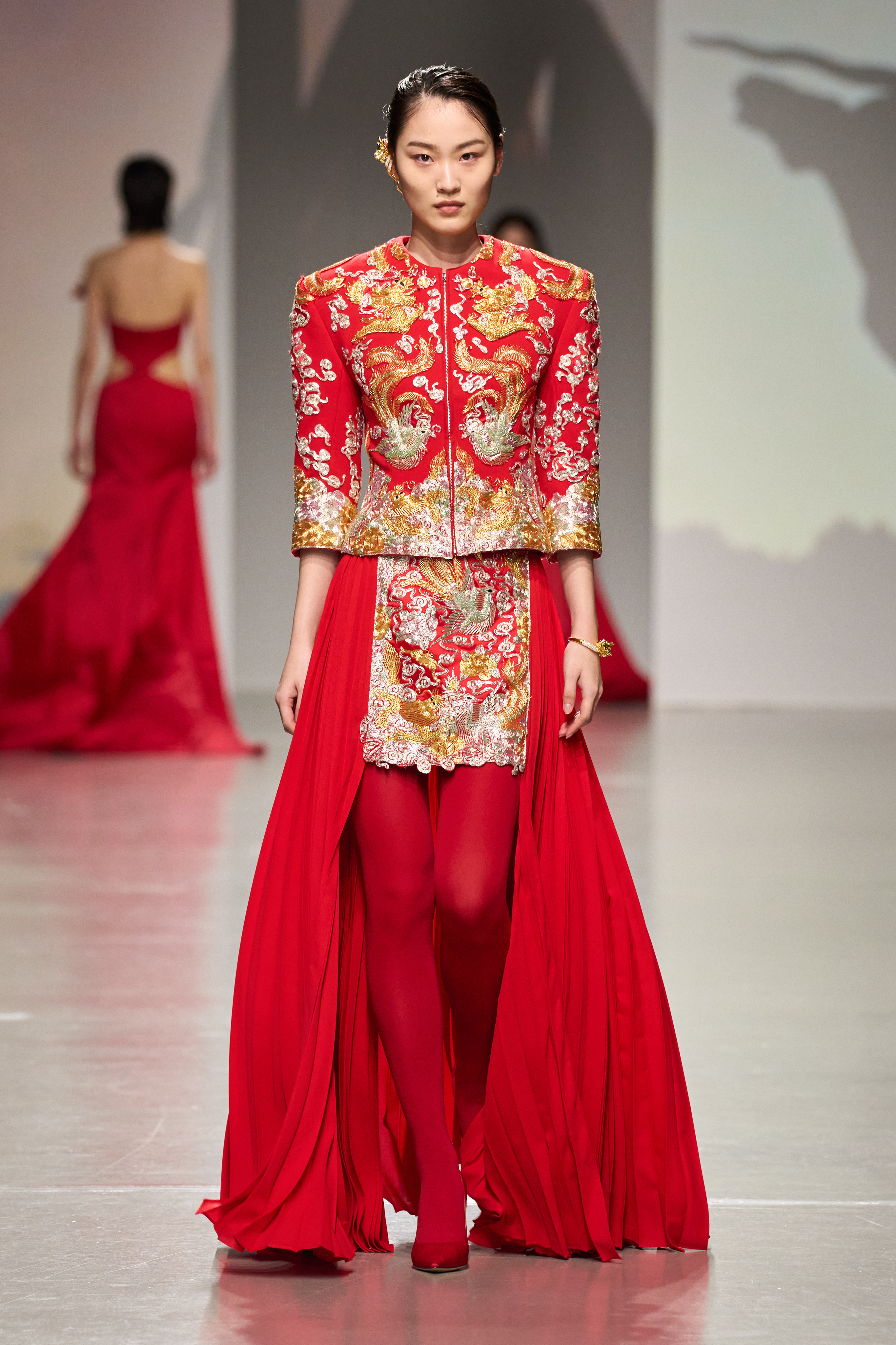 MAHJONG PRINT ON STRETCH NET ドレス｜VIVIENNE TAM