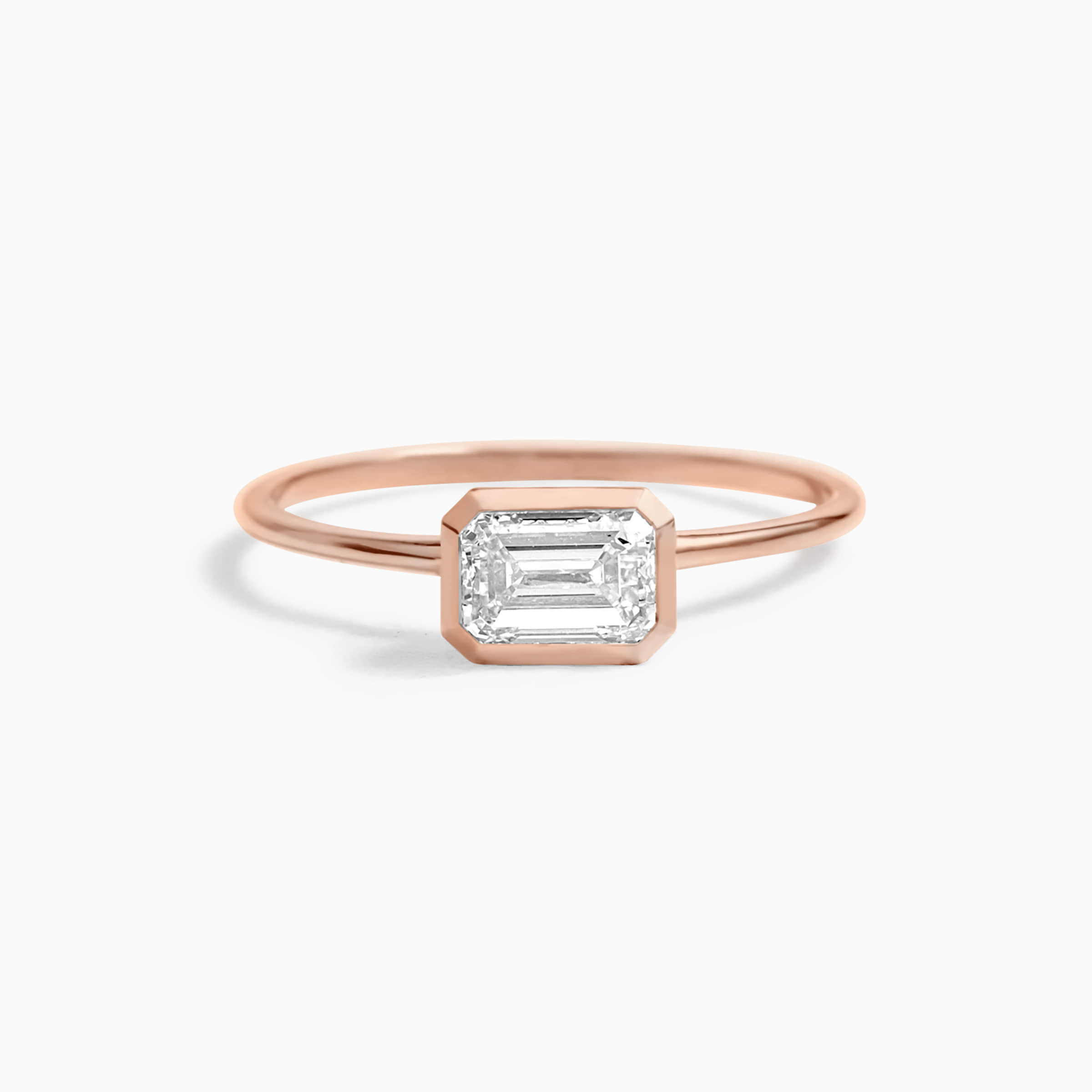Darry Ring east west emerald cut ring rose gold