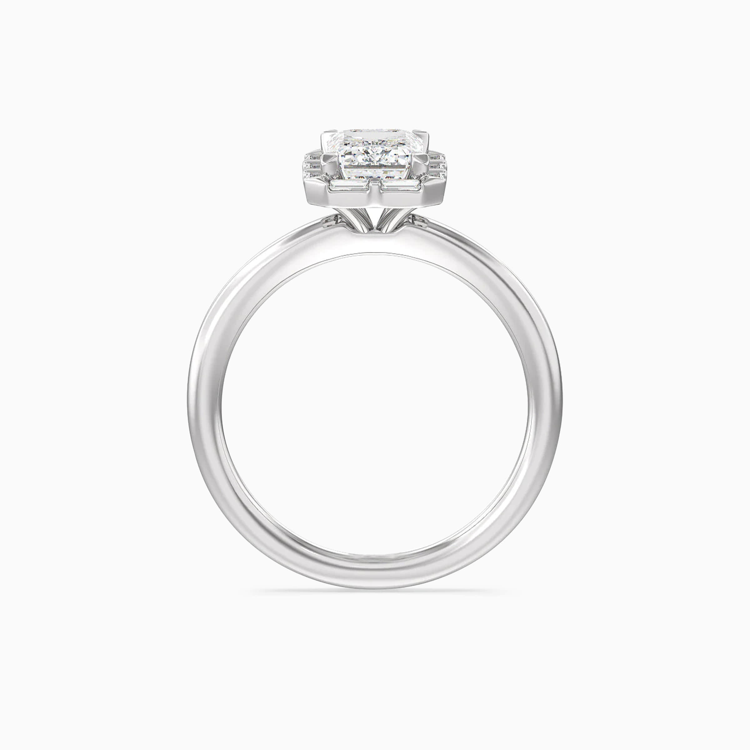 Darry Ring emerald cut halo engagement ring front view